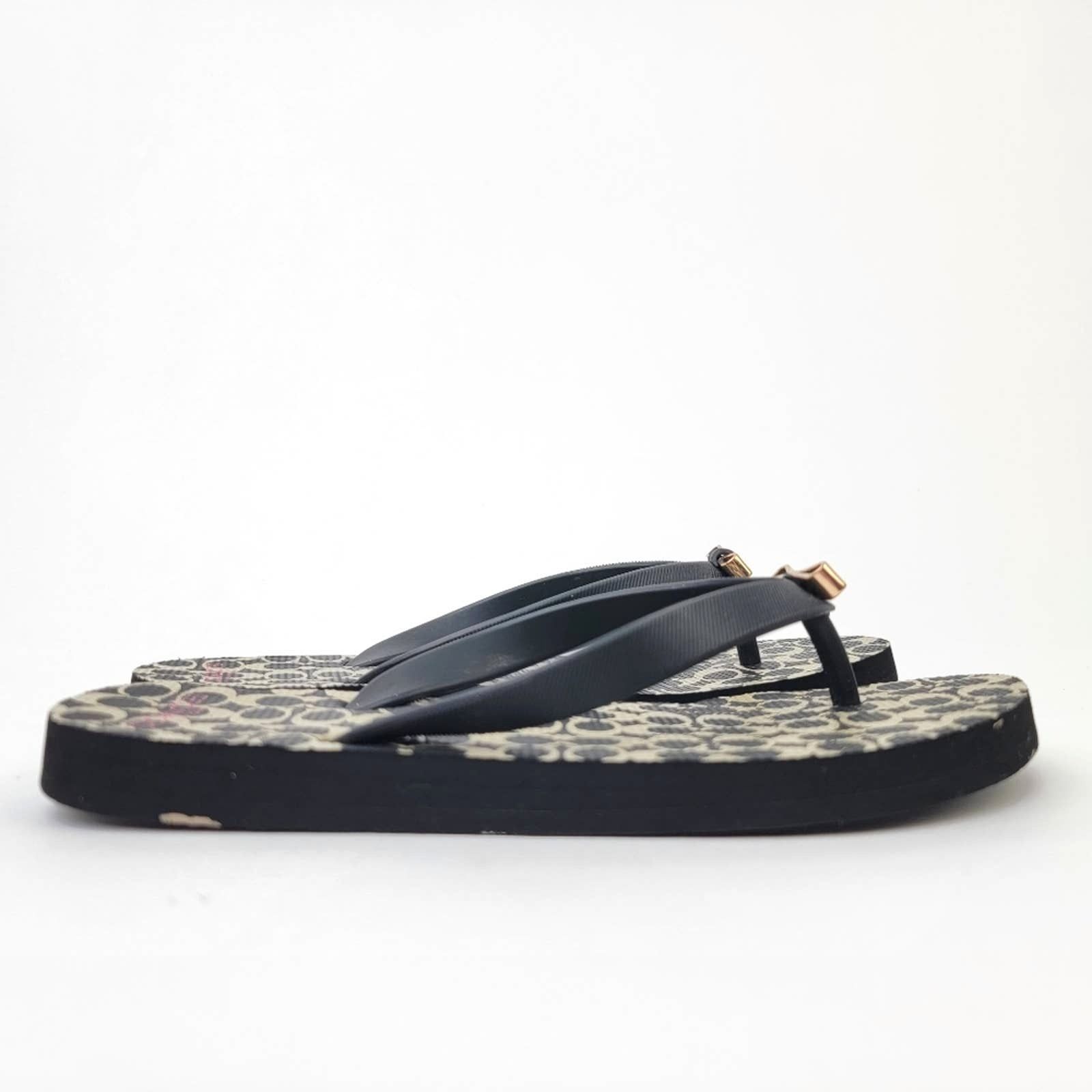 Coach Coach New York Black LOGO Flip Flop Sandals - 5/6 Size US 6 / IT 36 - 7 Thumbnail