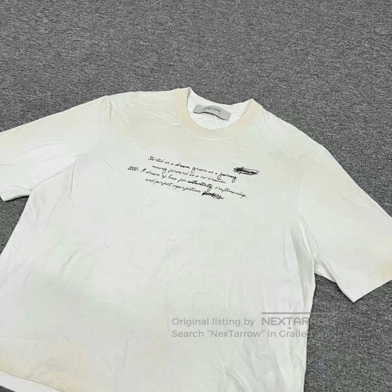 Golden Goose Golden Goose 25ss Distressed Slogan T. Size US S / EU 44-46 / 1 - 2 Thumbnail