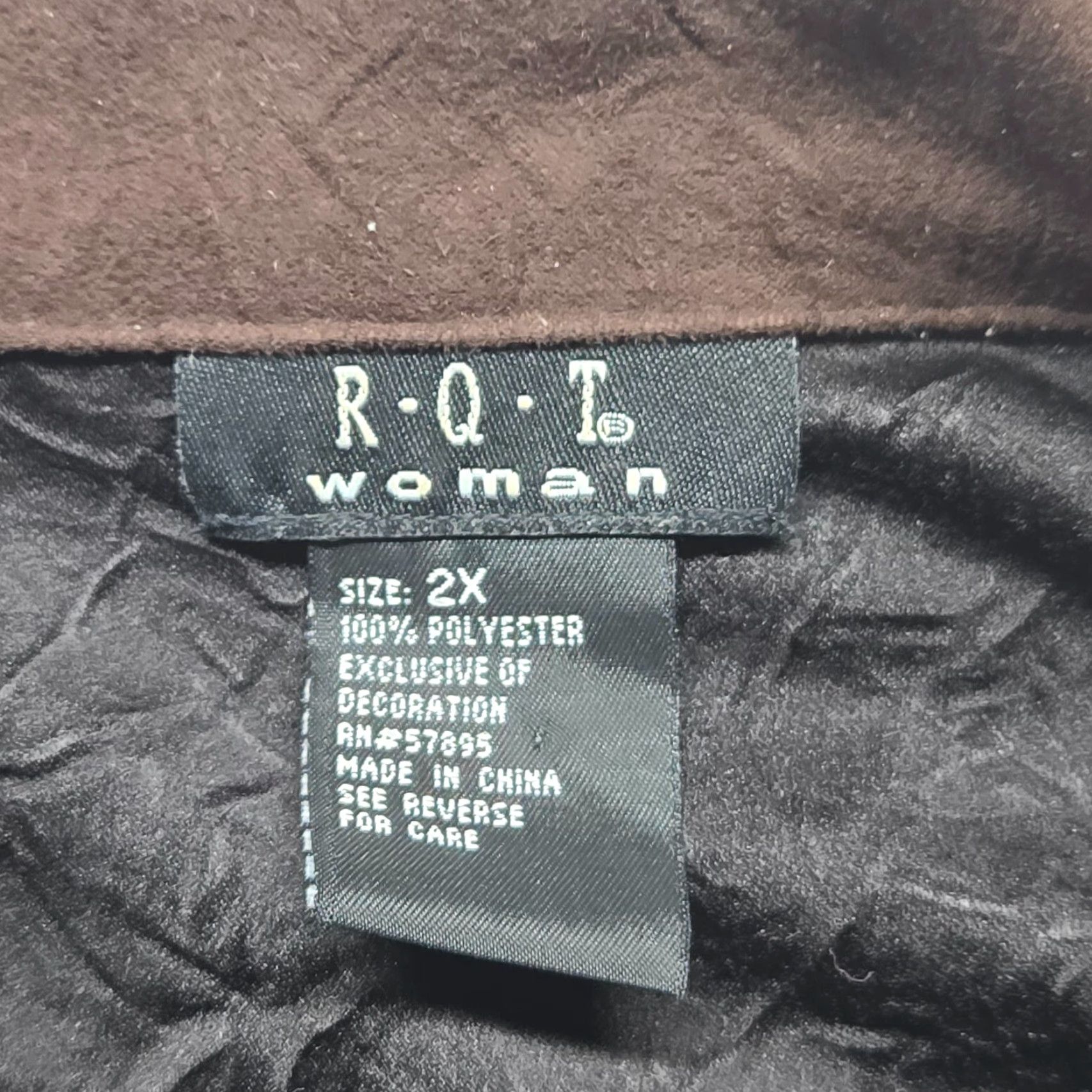Vintage RQT Woman Jacket Adult 2X Brown Solid Layered Button Up Womens Size XXL / US 16-18 / IT 52-54 - 3 Thumbnail