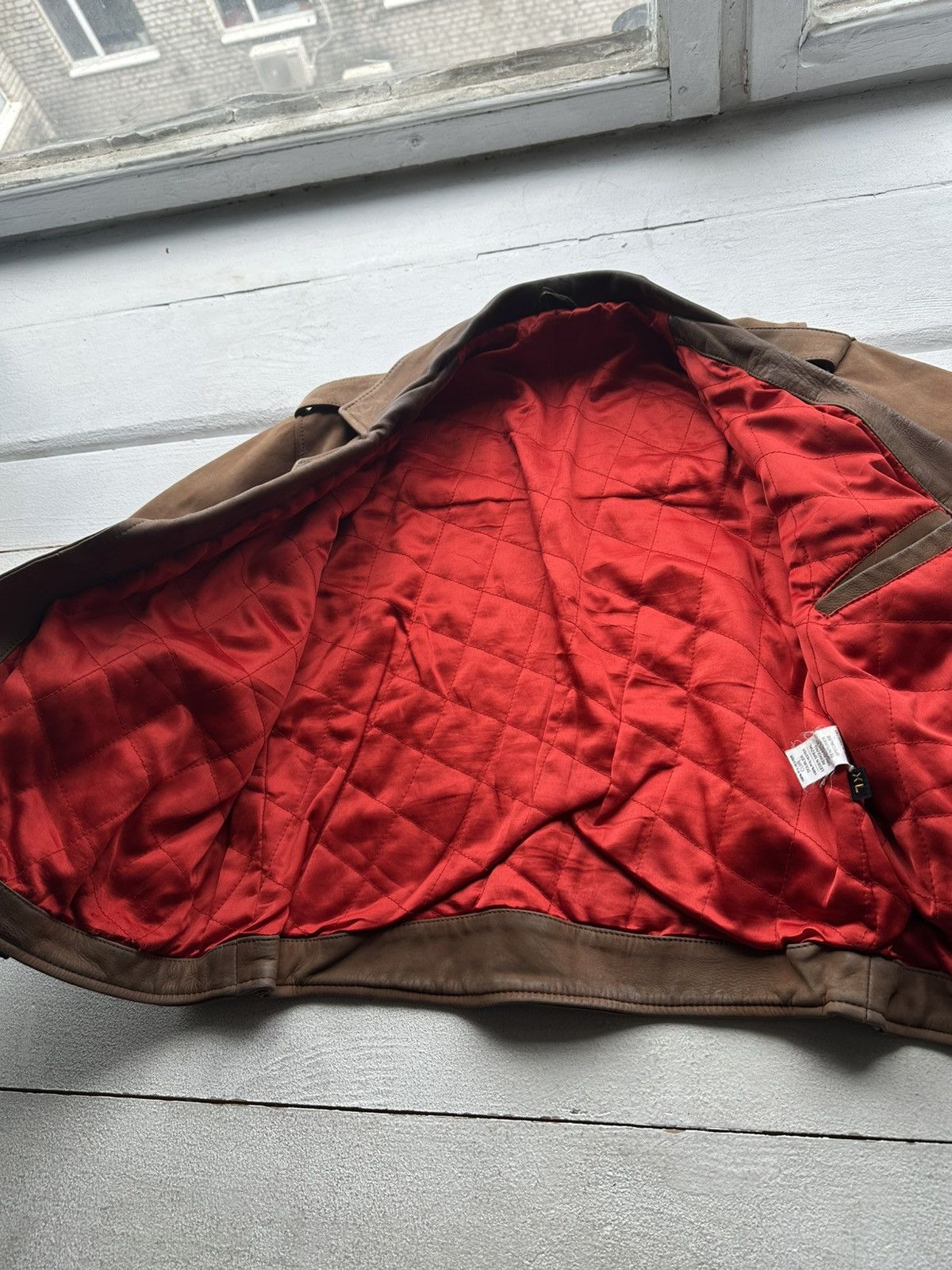Other 🚨VNTG LEATHER JACKET AVANT GARDE ASYMMETRICAL BROWN MOTO Size US XL / EU 56 / 4 - 8 Thumbnail