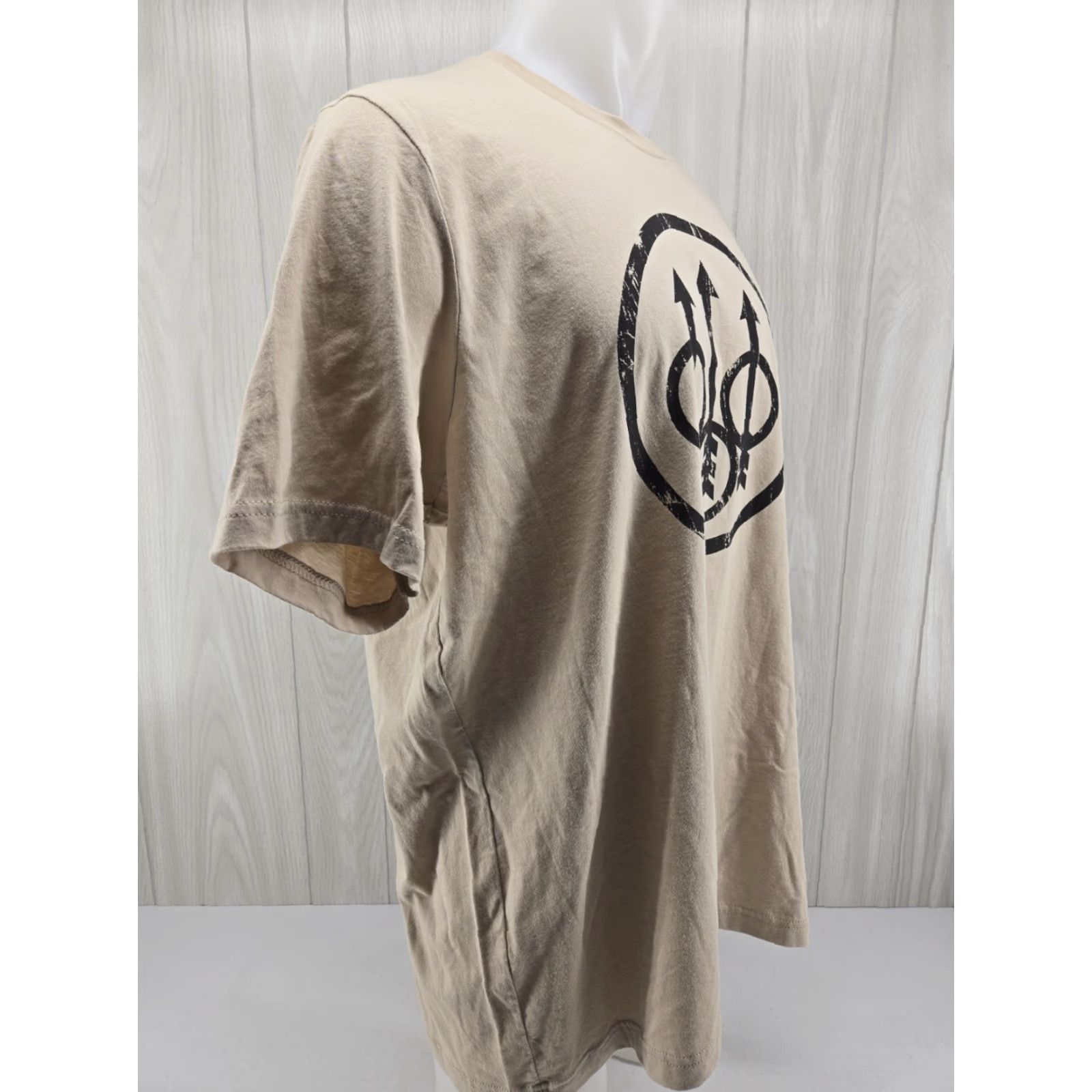 Logo 7 Beretta Logo T Shirt Adult 2XL Tan Brown Short Sleeve Graphic Print Mens Shirt Size US XXL / EU 58 / 5 - 6 Thumbnail