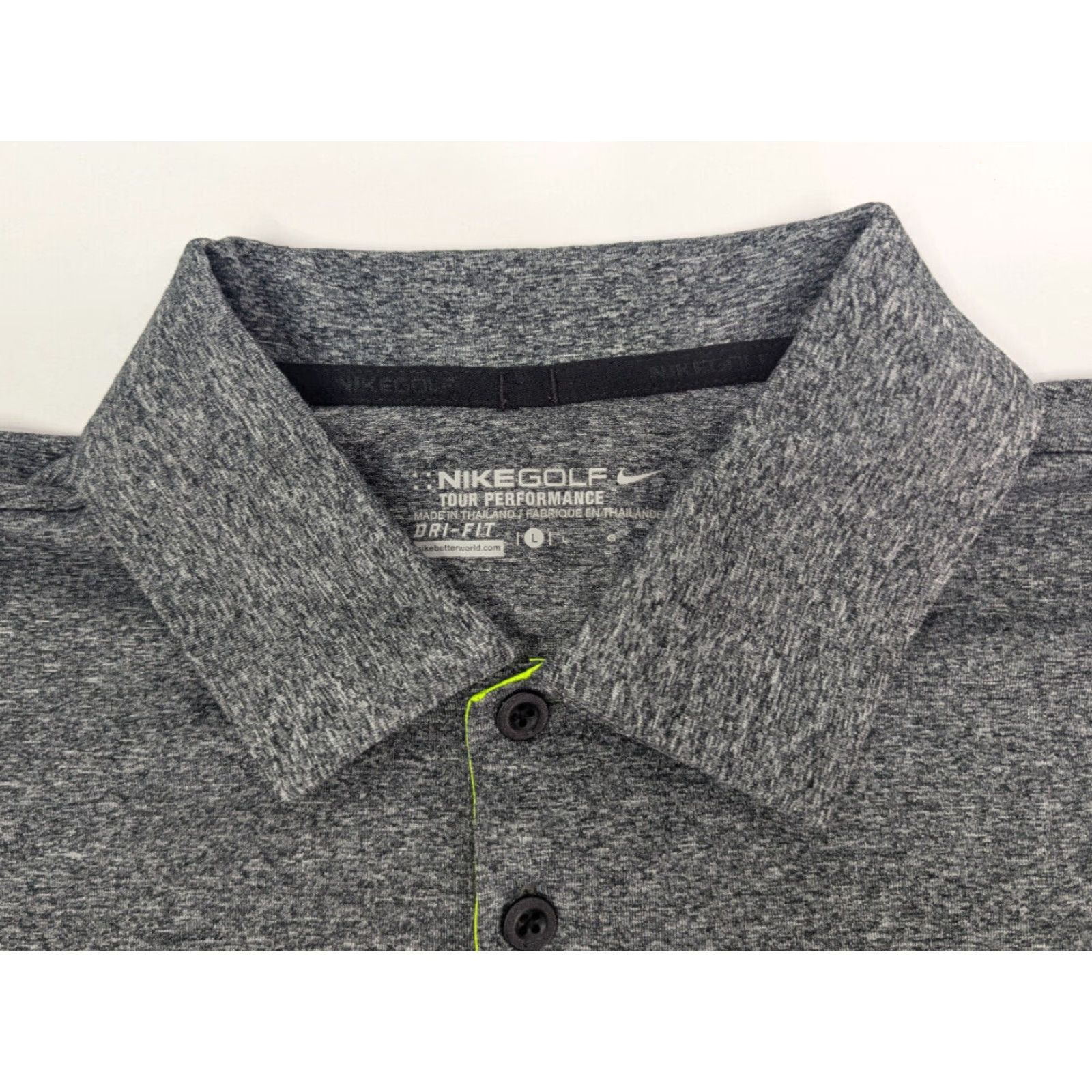 Nike Nike Golf Polo Shirt Mens Large Tour Performance Short Sleeve Gray Yellow 639705 Size US L / EU 52-54 / 3 - 5 Thumbnail