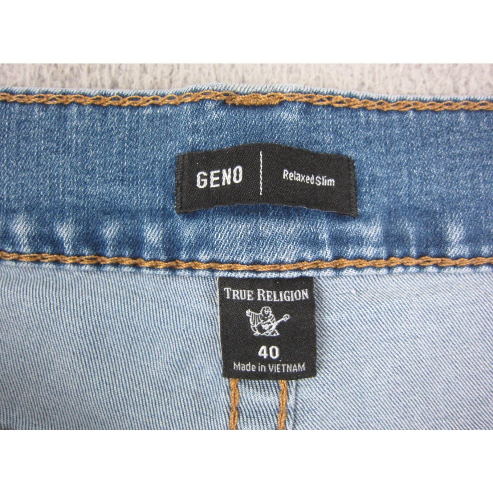 True Religion True Religion Geno Jeans Mens 40x33 Denim Straight Relaxed W 40 L 33 Blue 90s Vintage? Size US 40 / EU 56 - 5 Thumbnail