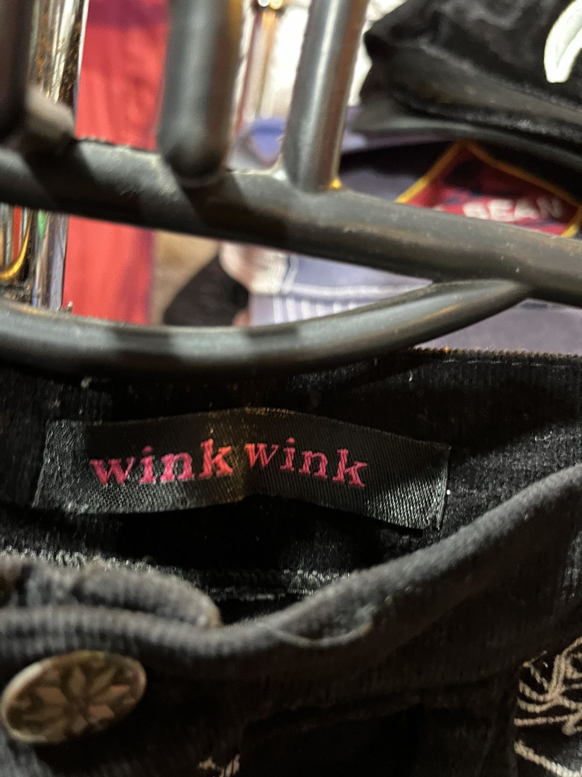 Japanese Brand × Vintage Wink Wink White Rose Black Booty Pants Size 27" / US 4 / IT 40 - 3 Thumbnail