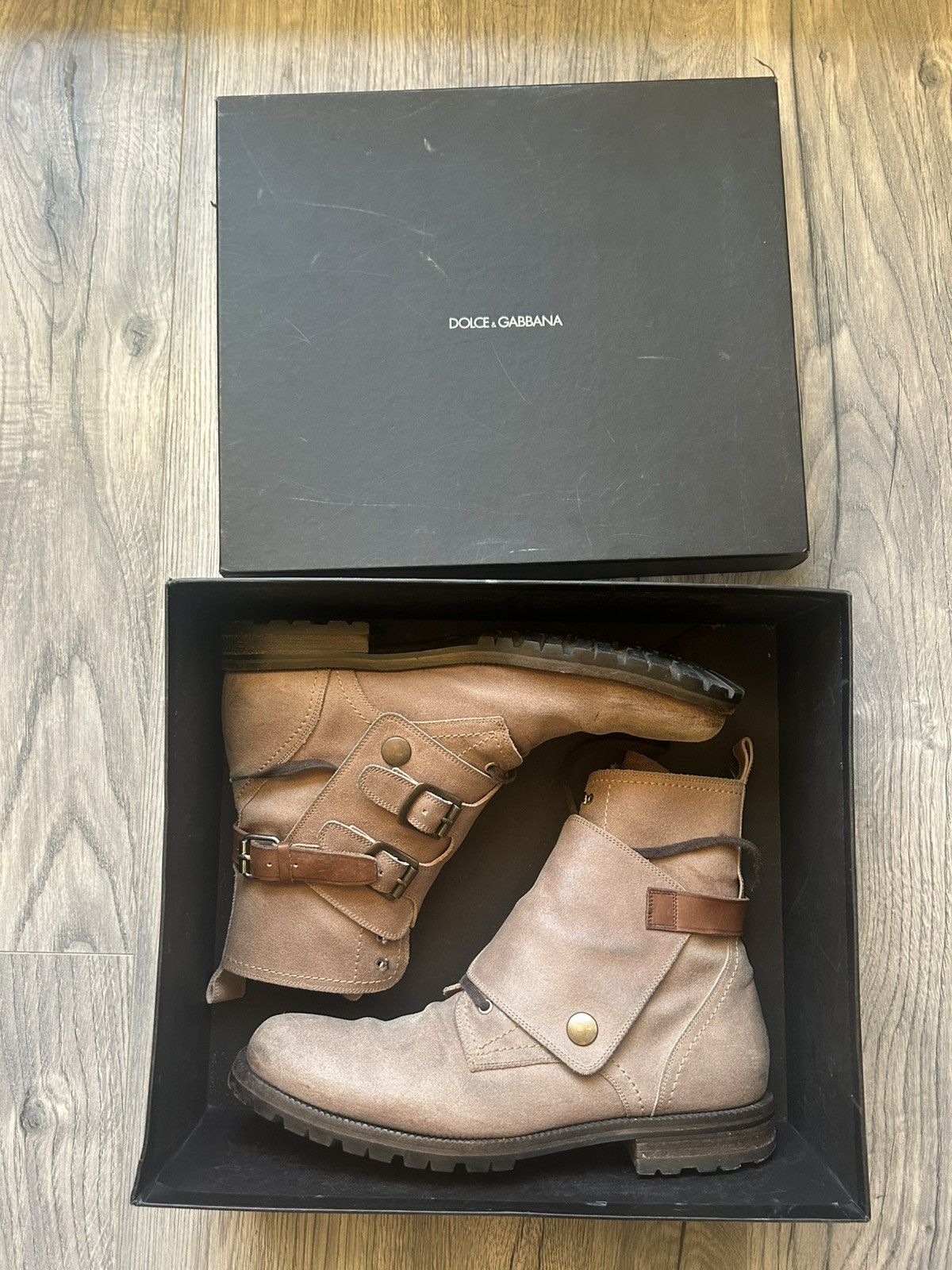 Dolce & Gabbana Dolce & Gabbana Buckled Suede Combat Boots Size US 8 / EU 41 - 3 Thumbnail