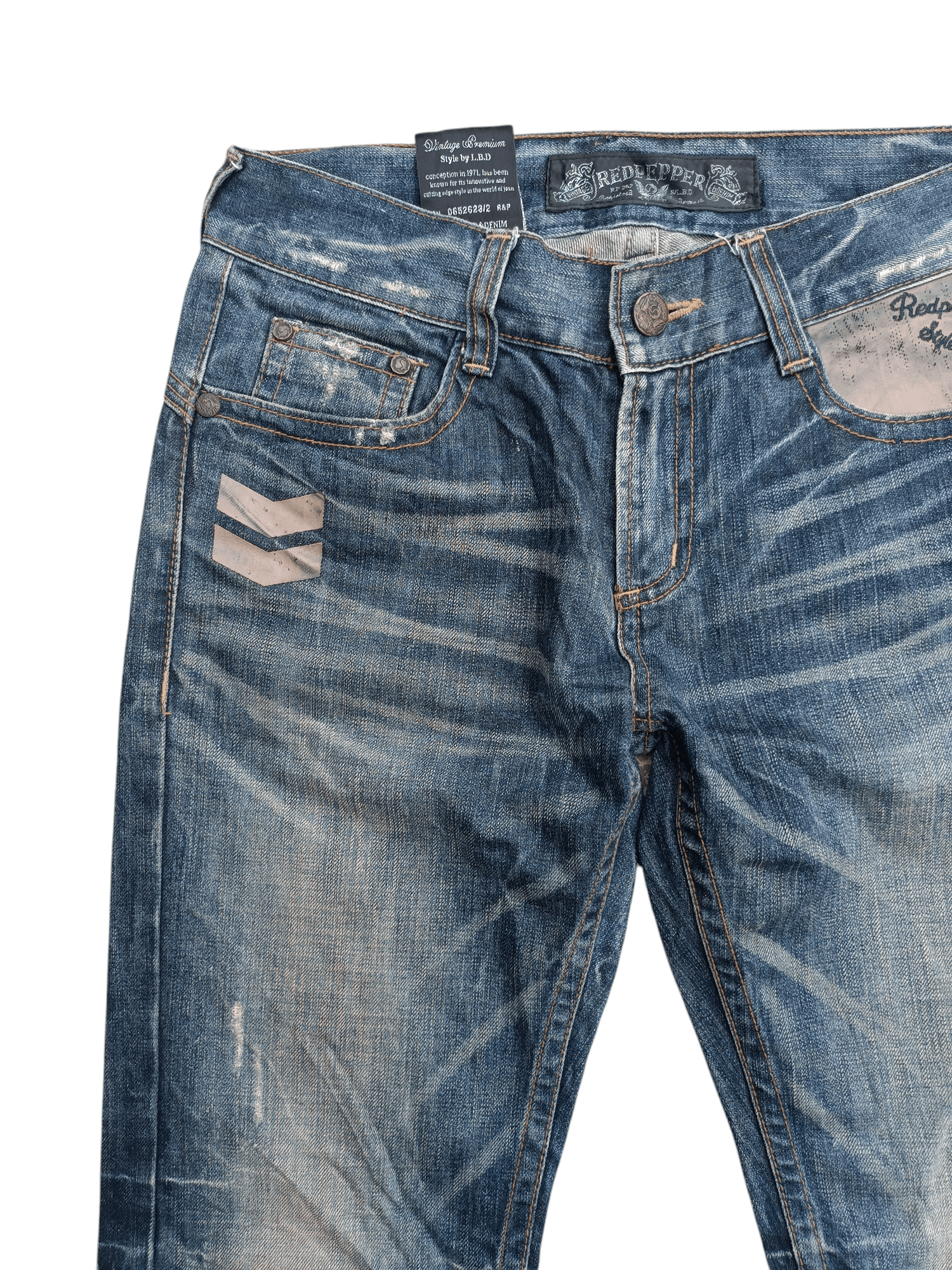 Chip & Pepper × Japanese Brand 🔥FYEE🔥Vintage Red Pepper Distressed Whiskers Denim Size US 32 / EU 48 - 16 Thumbnail