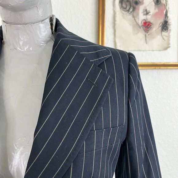 Dolce & Gabbana × Vintage Dolce and Gabbana Pinstriped Cotton Wide Lapel Tailored Blaz Size M / US 6-8 / IT 42-44 - 10 Thumbnail