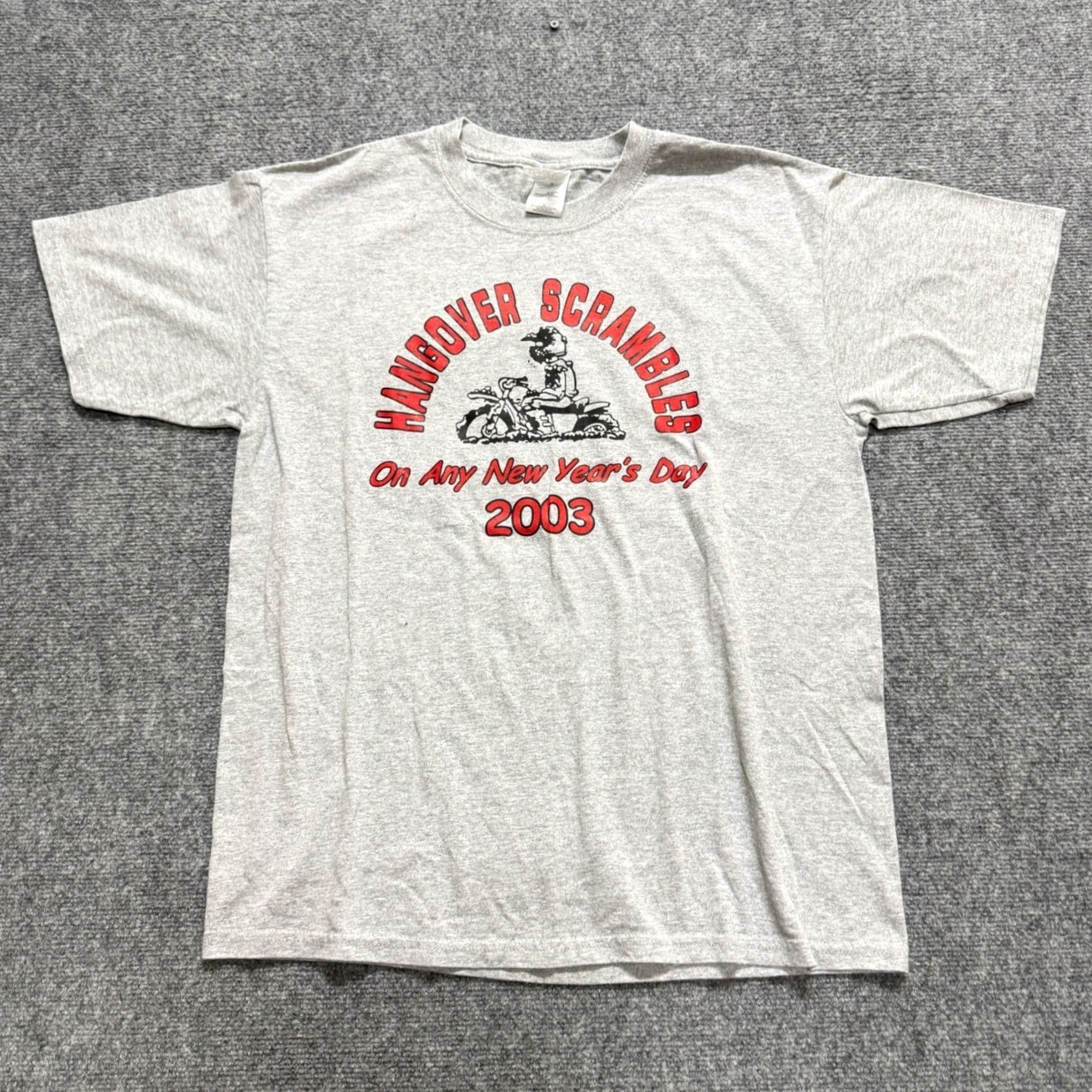 Vintage VINTAGE Hangover Scramble T-shirt Mens L Grey Y2K 90s Gildan Ultra Blend Shirt Men's Large Grey 90s Vintage Scramble T-shirt Mens L Grey Size US L / EU 52-54 / 3 - 5 Thumbnail