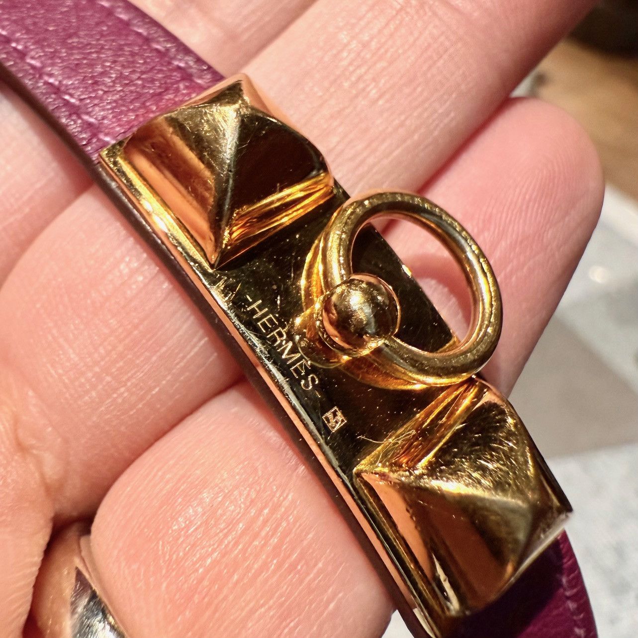 Hermes Hermès Purple Double Tour Rivale GHW Wrap Bracelet Size ONE SIZE - 9 Thumbnail