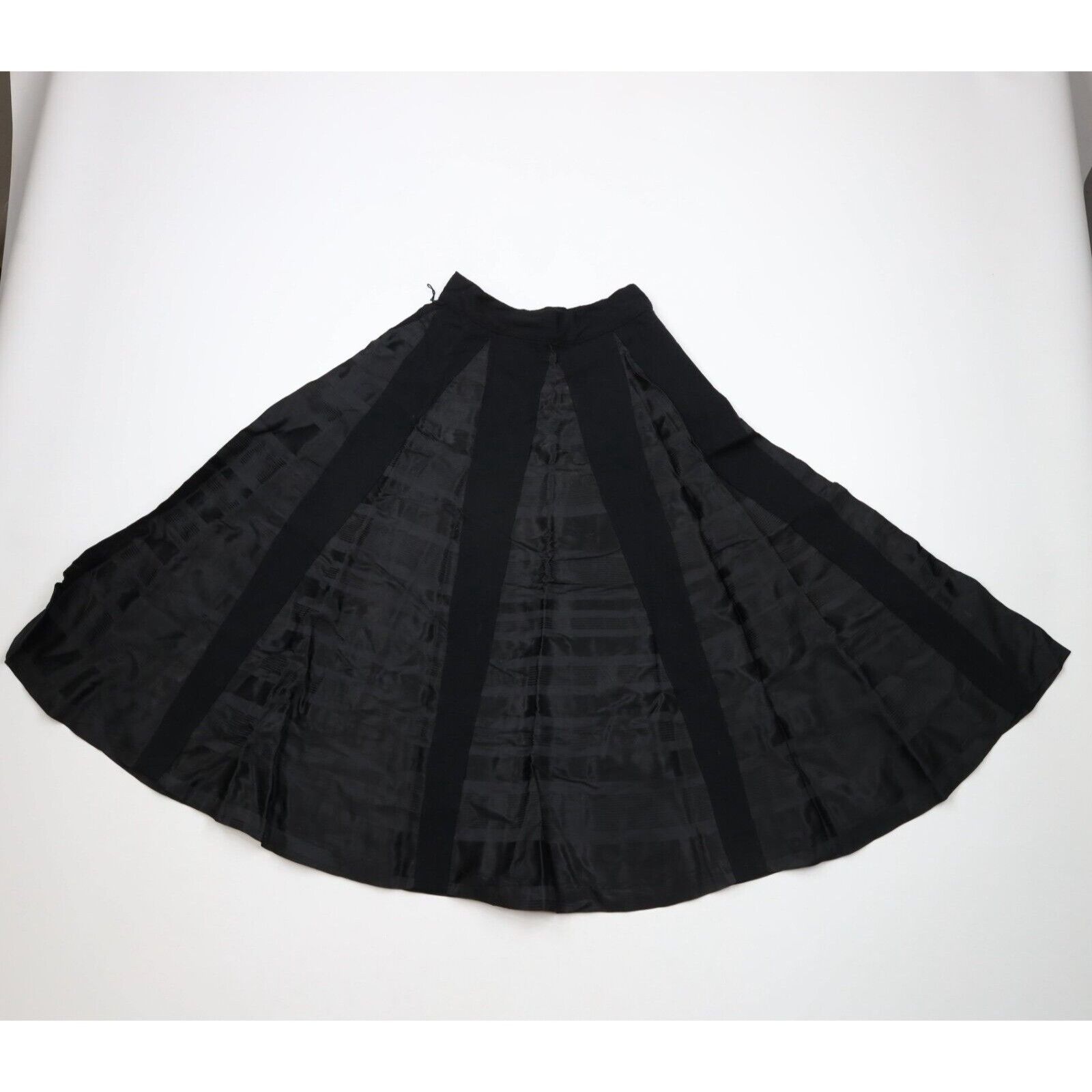 Vintage Vintage 60s 70s Streetwear Wool Satin Striped Skirt Size 24" / US 00 / IT 34 - 1 Thumbnail