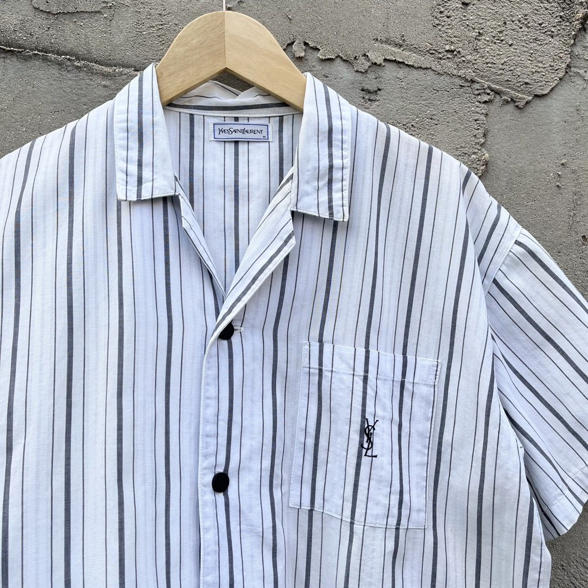 Yves Saint Laurent Yvessaintlaurent stripe collar shirt Size US L / EU 52-54 / 3 - 1 Thumbnail