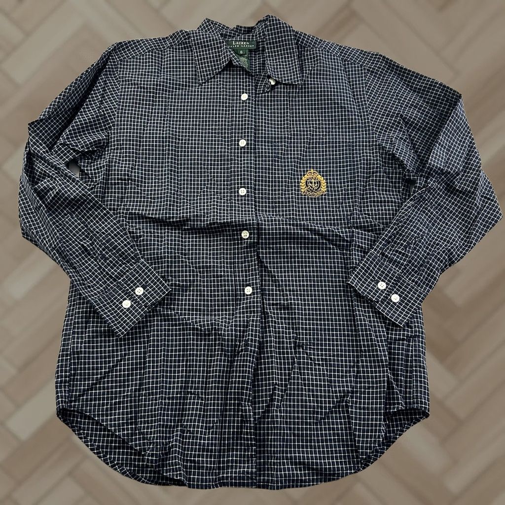 Ralph Lauren Lauren Ralph Lauren Long Sleeve Plaid Button Front Shirt Blue Size 6 Womens Blouse Size M / US 6-8 / IT 42-44 - 1 Thumbnail
