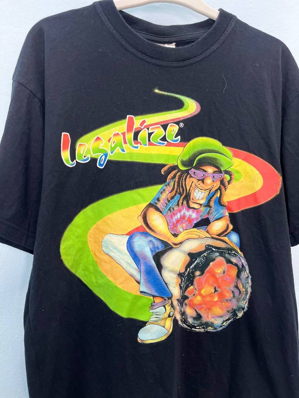 Other 90s Vintage Rare Print Smoke Rasta Legalize Graphic T-shirt Size US M / EU 48-50 / 2 - 3 Thumbnail