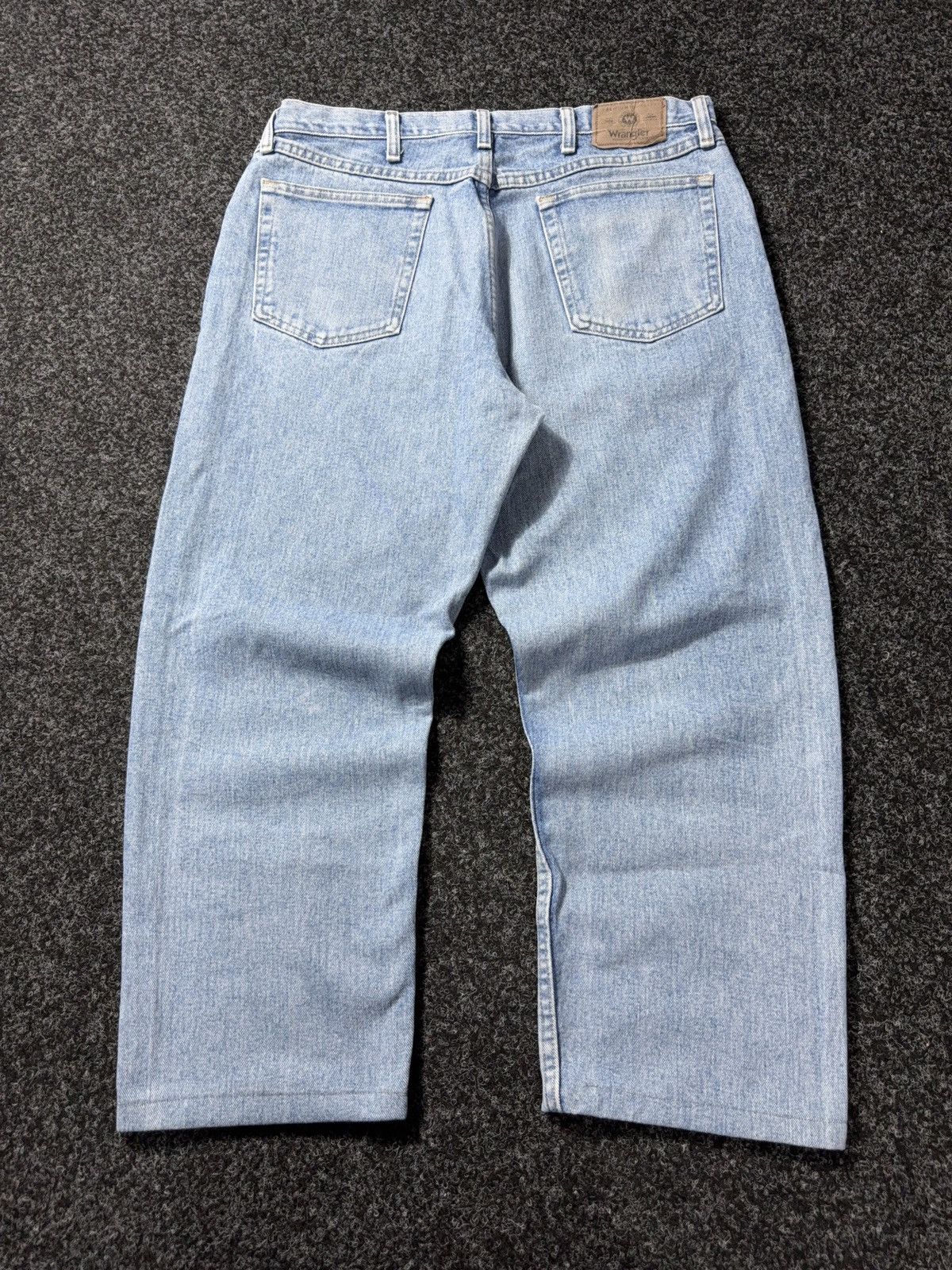 Wrangler 90s Wrangler Western USA Cowboy Light Wash Baggy Jeans Retro Size US 35 - 12 Thumbnail