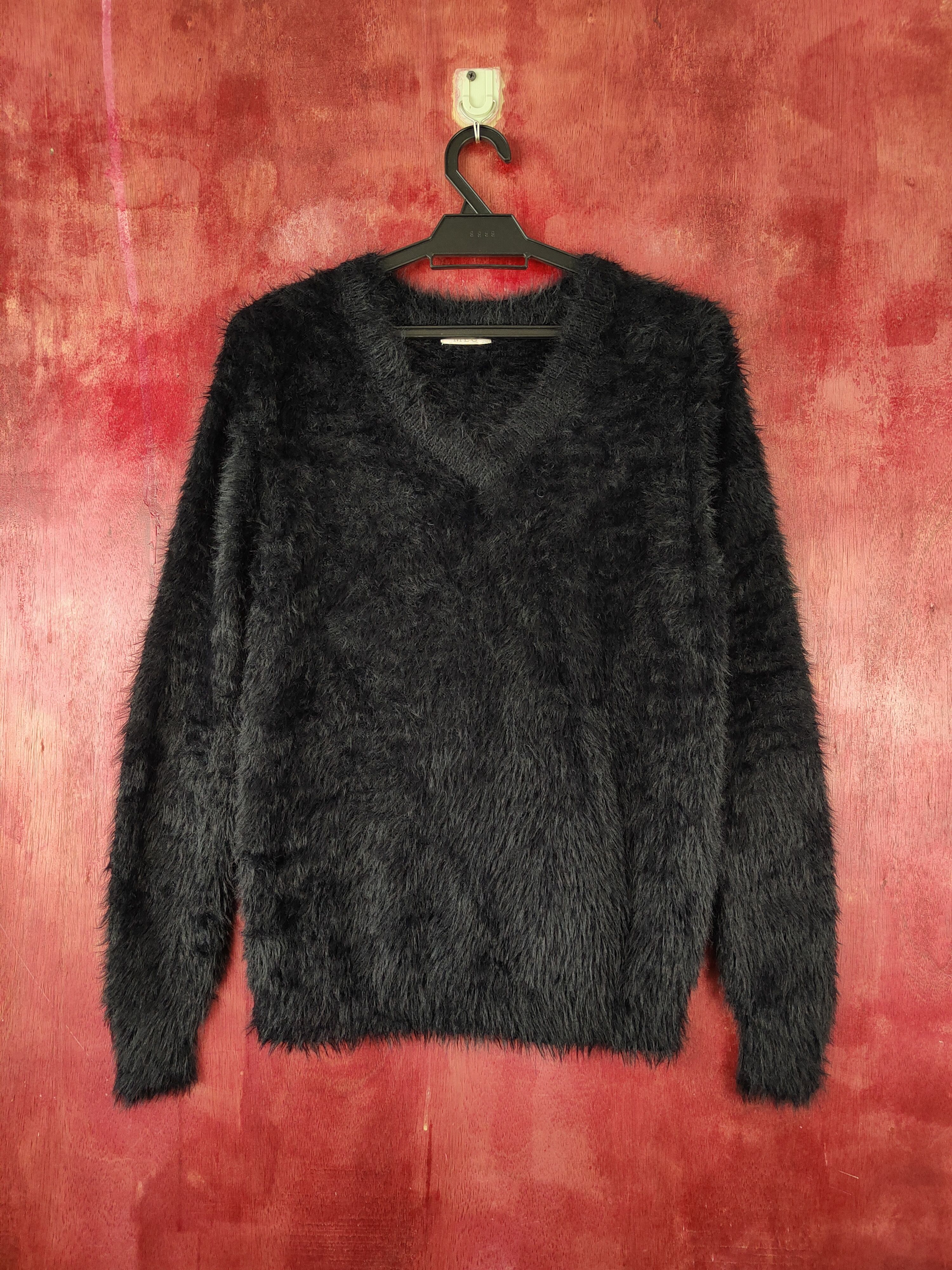 Super Avant-garde design 💥MEO Black Fur Mohair Knitwear