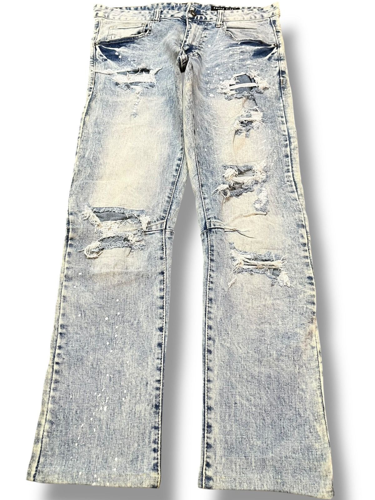 Smoke Rise Vintage Smoke Rise Acid Wash Ashes Ripped Distressed Denim Size US 33 - 1 Thumbnail