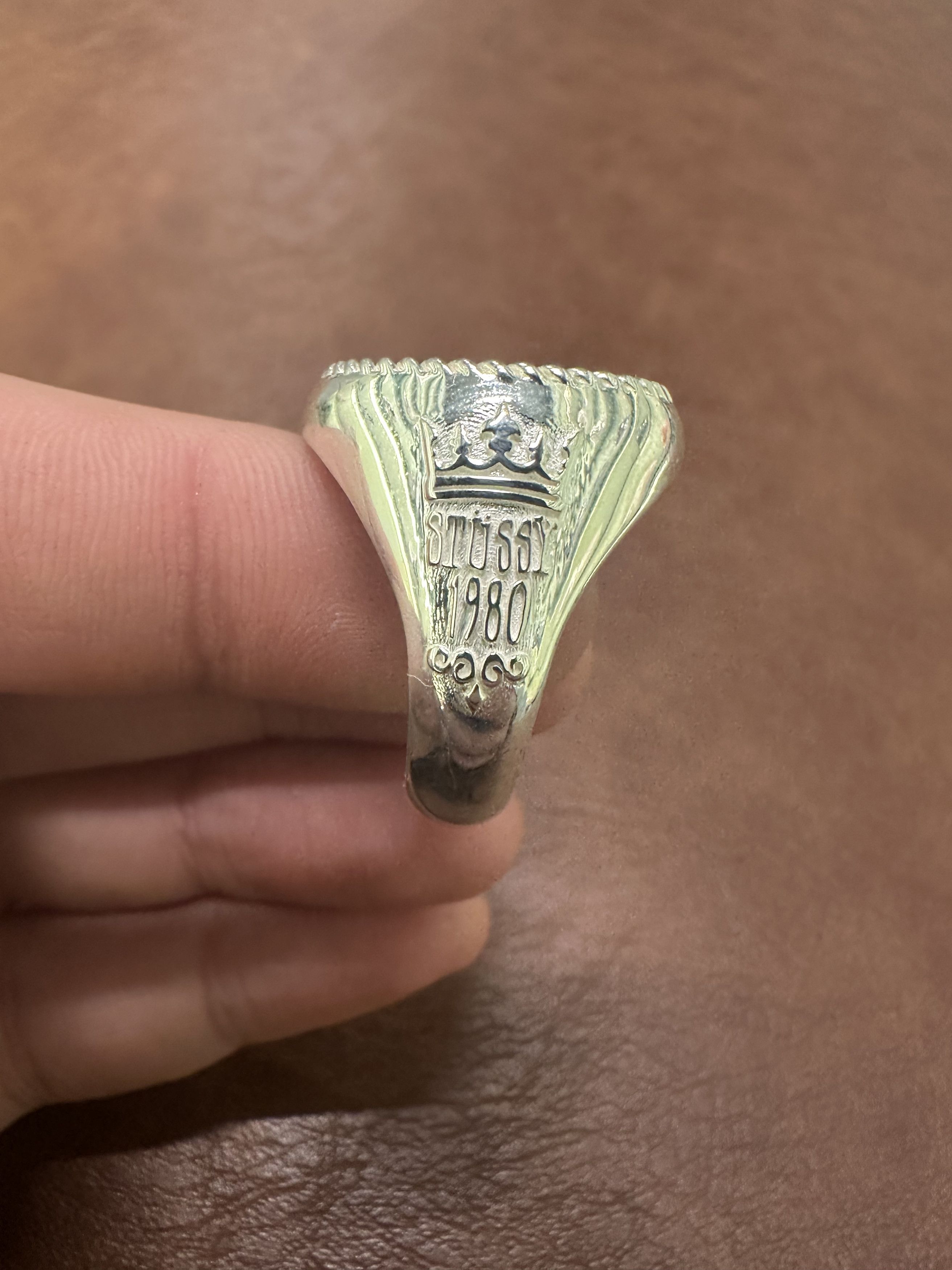 Jewelry × Stussy × Vintage F&F Stüssy 40 th Anniversary Silver Ring 1 of 1 Size 10 Size ONE SIZE - 3 Thumbnail