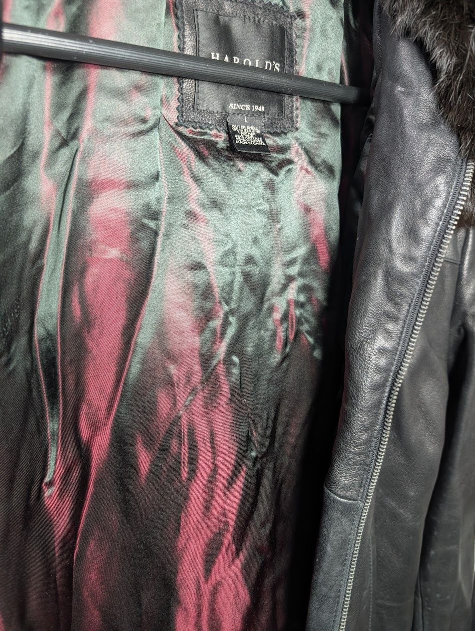 Other Harold's Leather Cropped Jacket with Removable Mink Collar Size L / US 10 / IT 46 - 8 Thumbnail