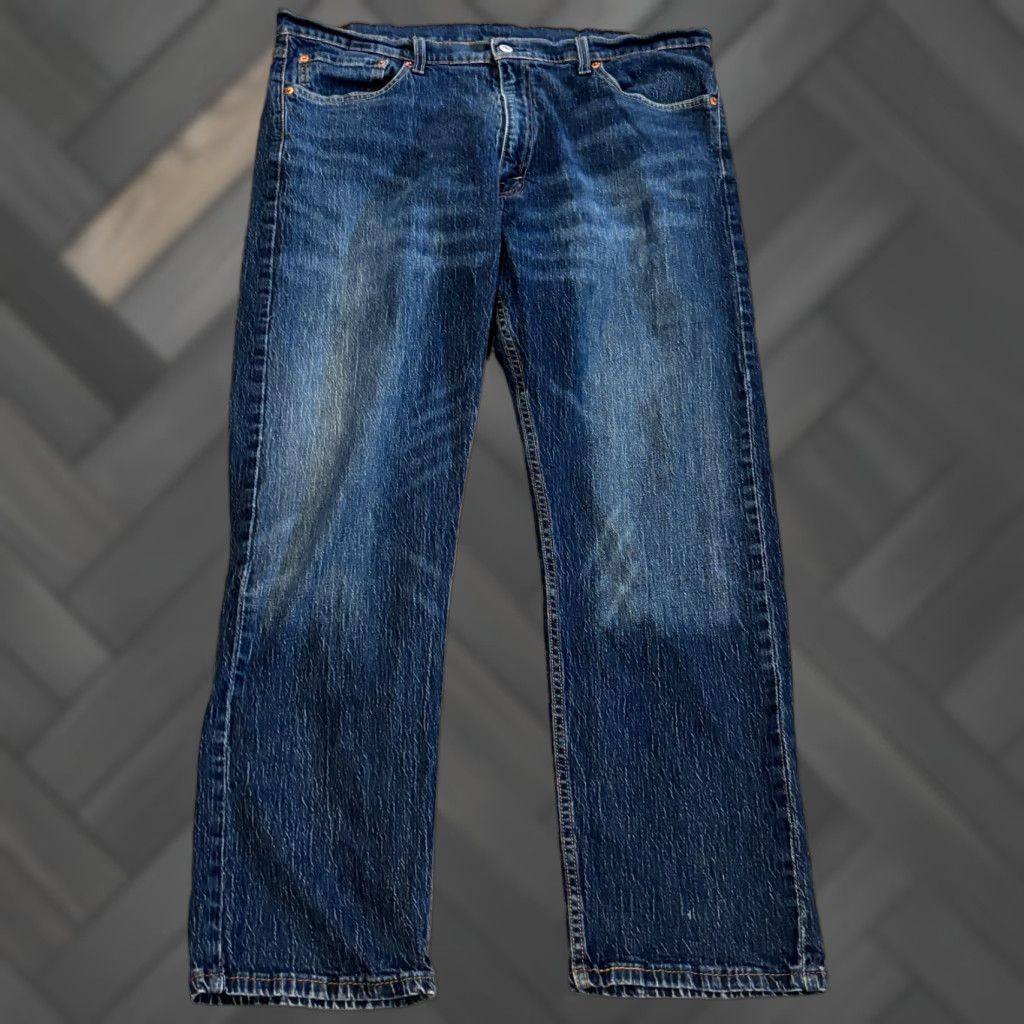 Levi's Levi's 505 Jeans Mens 40x30 Regular Fit 5-Pocket Cotton Blue Denim Dark Wash Size US 40 / EU 56 - 1 Thumbnail