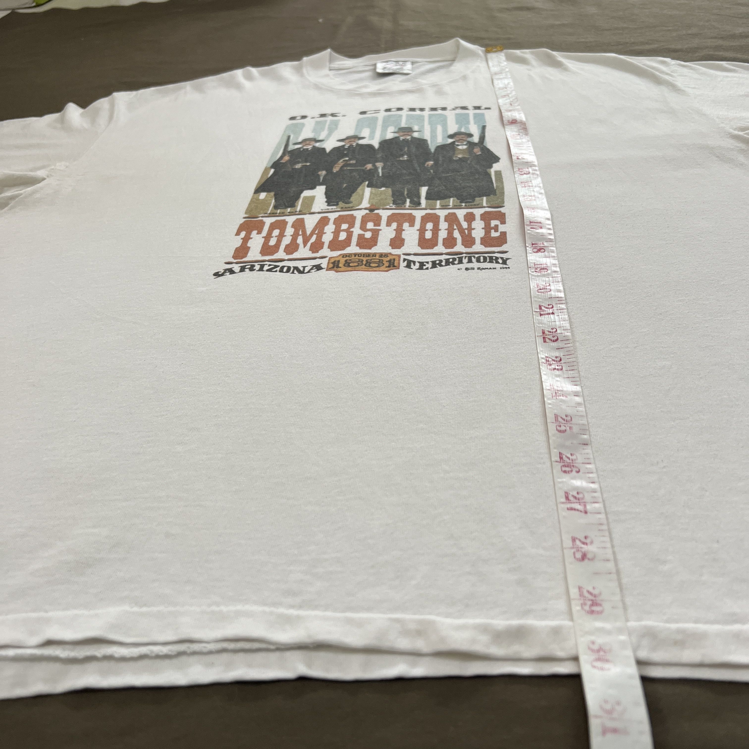Vintage Vintage 90s Tombstone Cowboy Movie Promo Tee Shirt Size US XXL / EU 58 / 5 - 14 Thumbnail