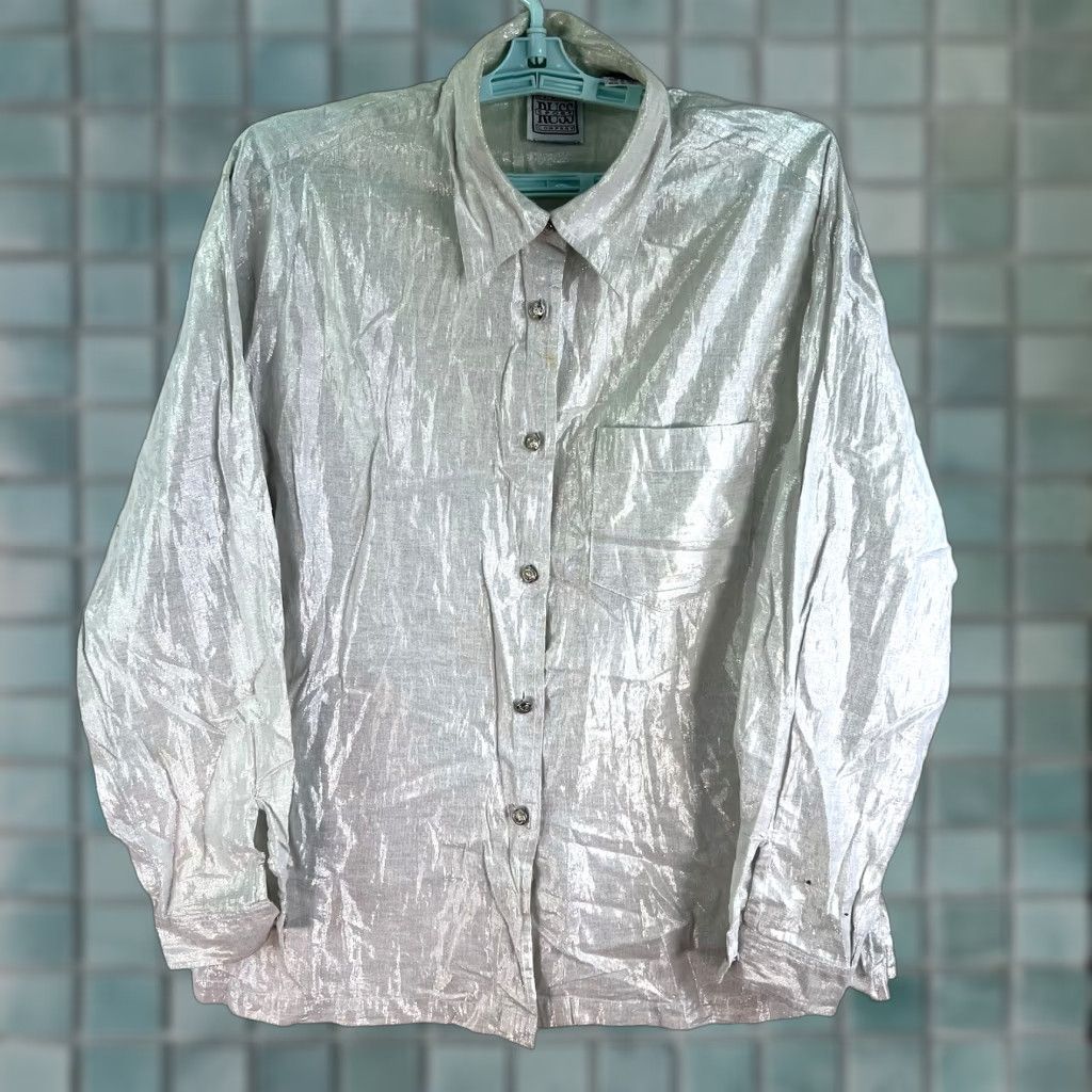 Vintage VINTAGE Russ Western Shirt Women's Size L Silver Metal Button-Up Cowgirl Style 90s Size L / US 10 / IT 46 - 1 Thumbnail