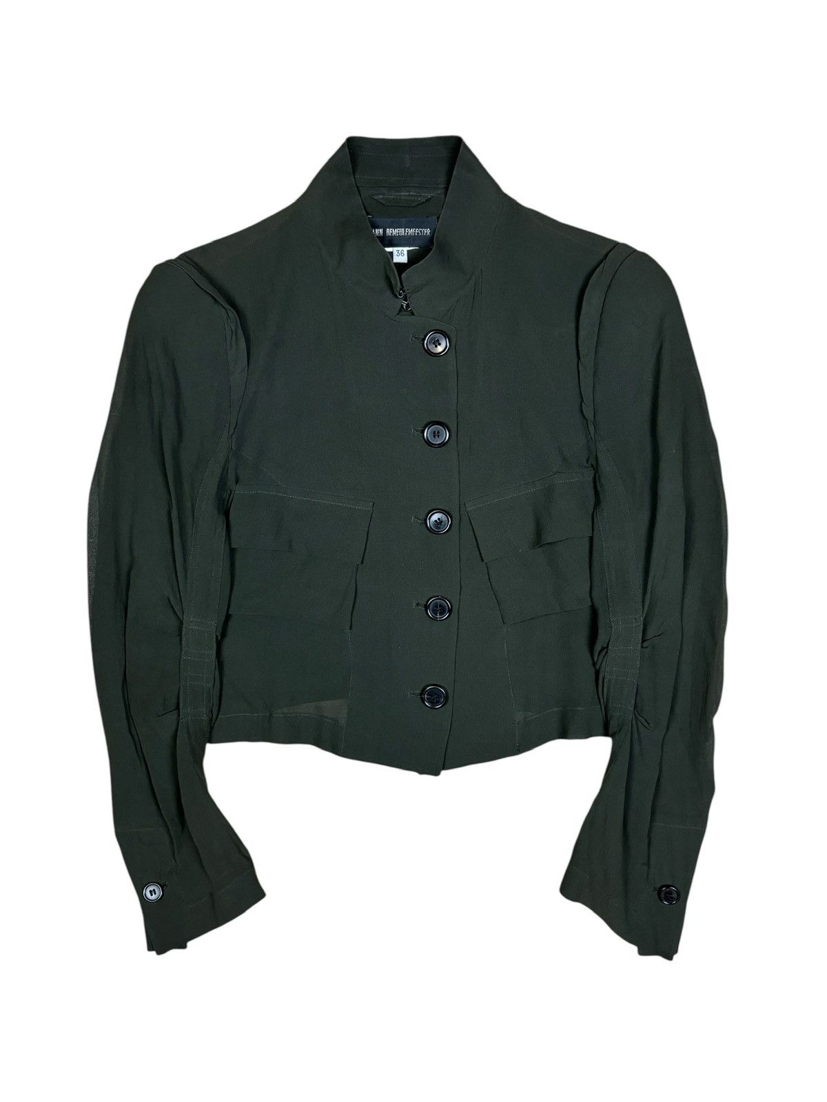 Ann Demeulemeester SS2003 Ann Demeulemeester Cropped Structured Button Jacket Size XS / US 0-2 / IT 36-38 - 1 Thumbnail
