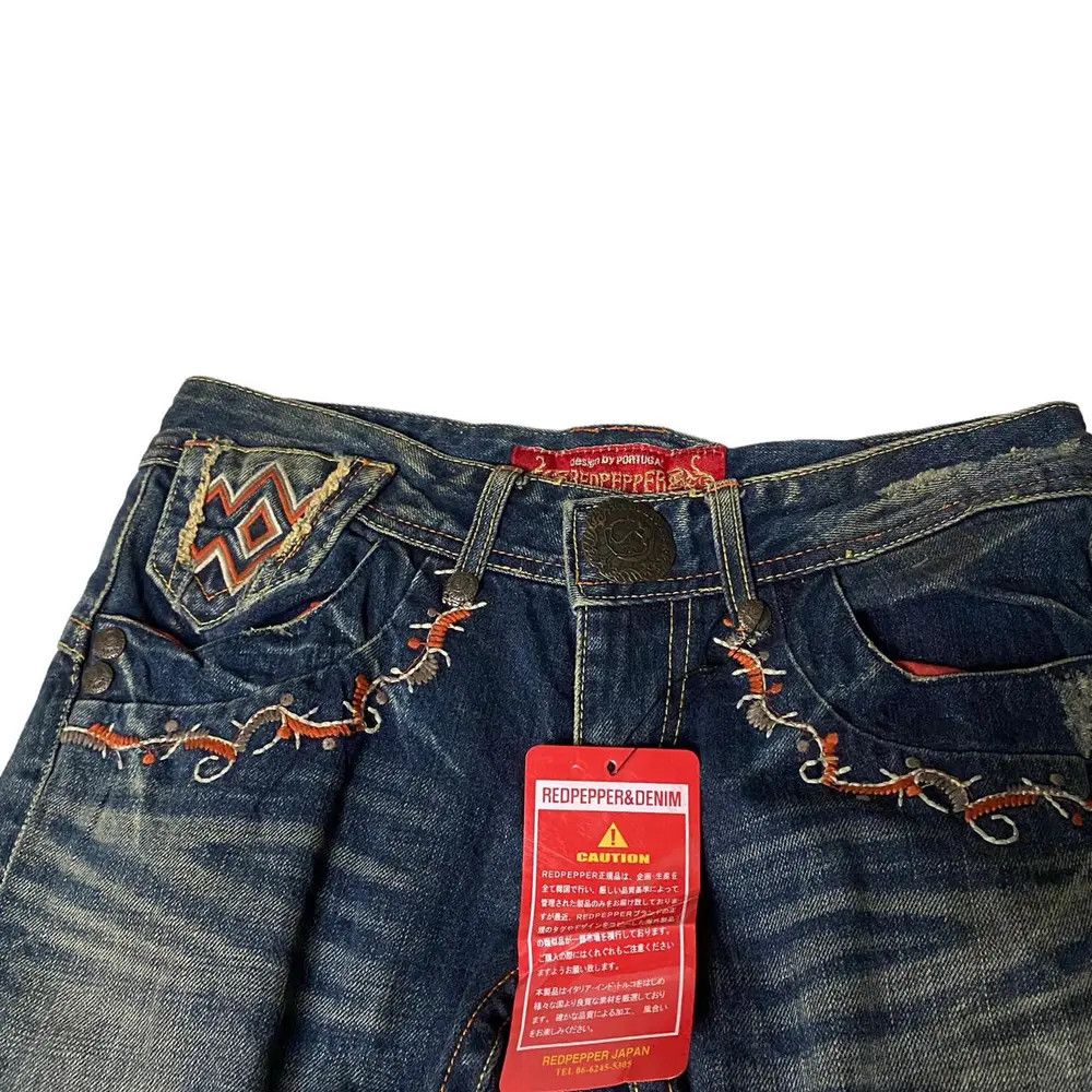 Japanese Brand Red Pepper Flared Ethnic Jeans Size US 27 - 3 Thumbnail