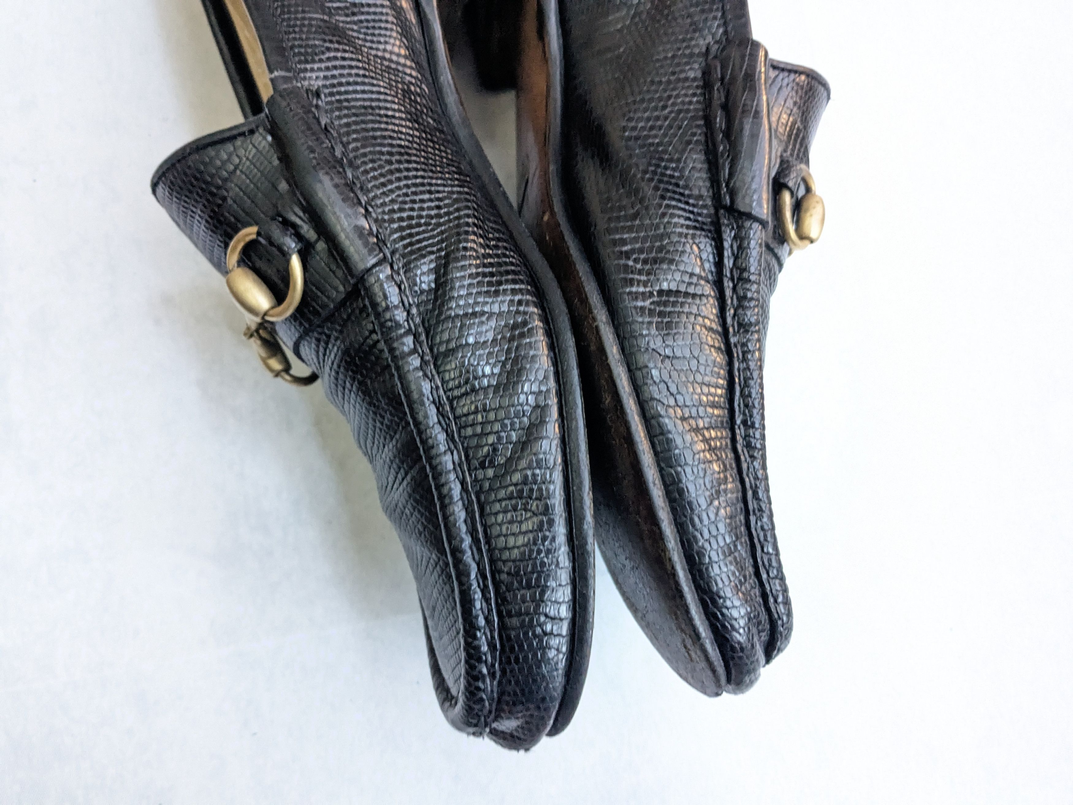 Gucci Gucci Horsebit Loafers Black Lizard Leather 9 Size US 9 / EU 42 - 9 Thumbnail
