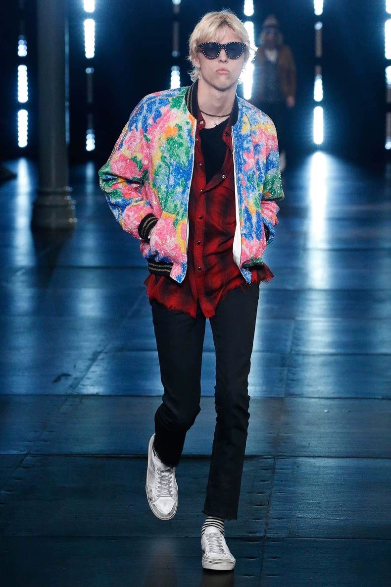 Yves Saint Laurent Saint Laurent 16SS Show Cat's Eye Black and Red Plaid Frin Size US S / EU 44-46 / 1 - 9 Thumbnail