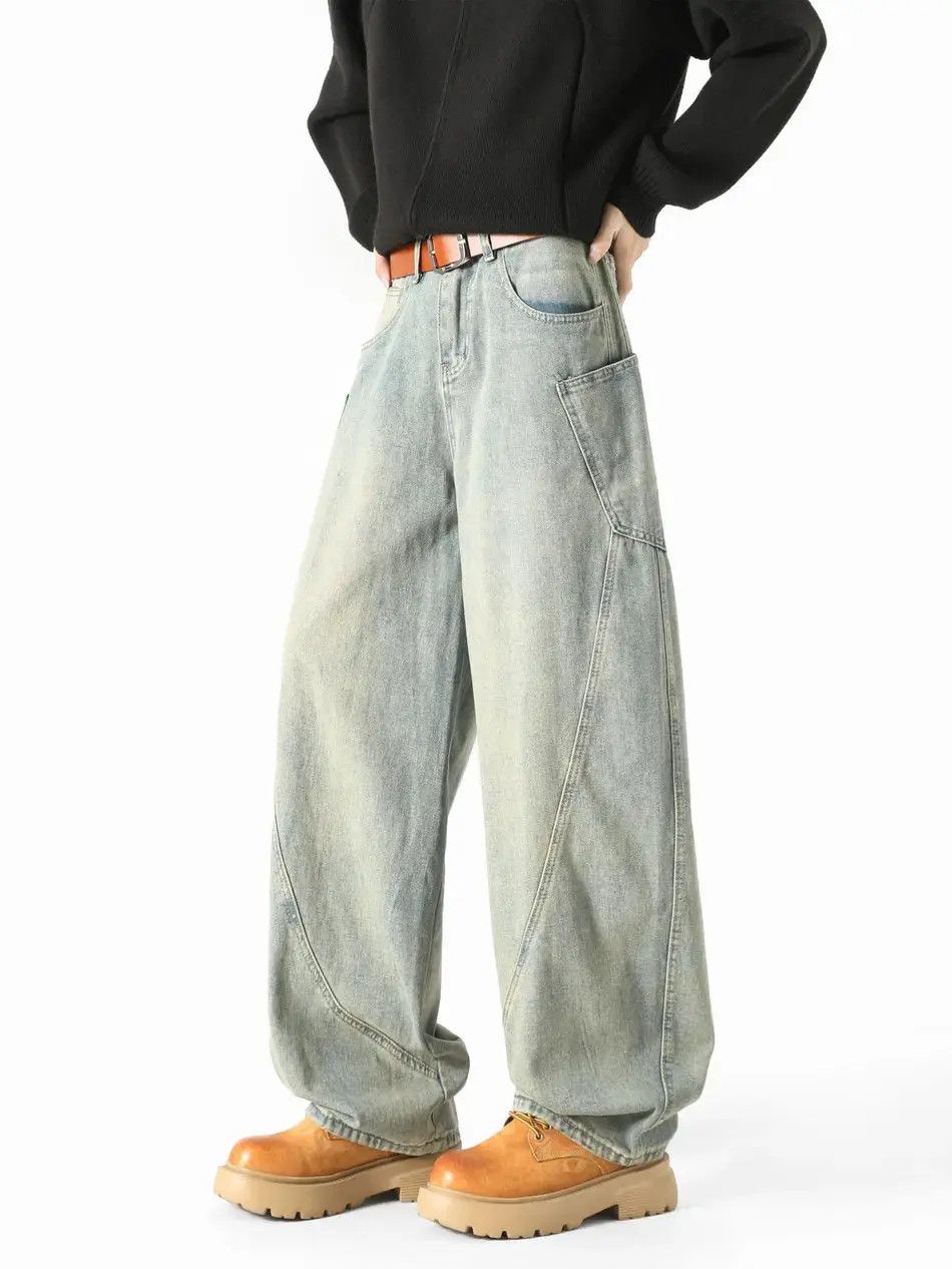 Japanese Brand Retro loose patchwork pocket jeans Size US 32 / EU 48 - 5 Thumbnail