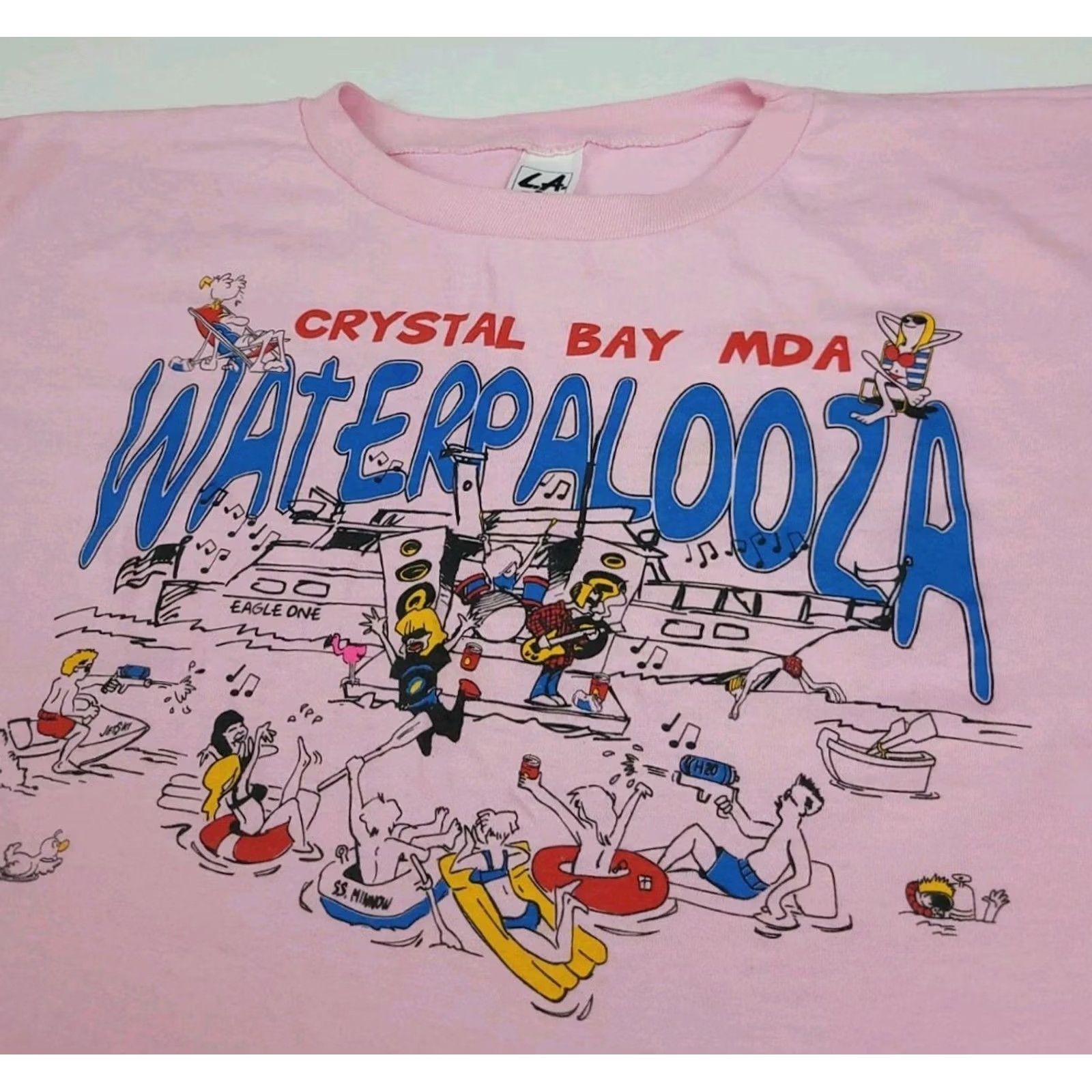 Vintage VINTAGE Crystal Bay Waterpalooza Shirt T Cropped Cartoon Art Print 80s Usa Half Size US M / EU 48-50 / 2 - 3 Thumbnail