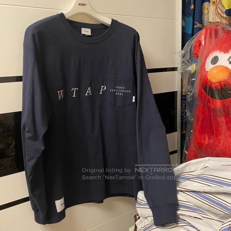 Wtaps Wtaps Embroidered logo long-sleeve T-shirt in dark blue Size US M / EU 48-50 / 2 - 1 Thumbnail
