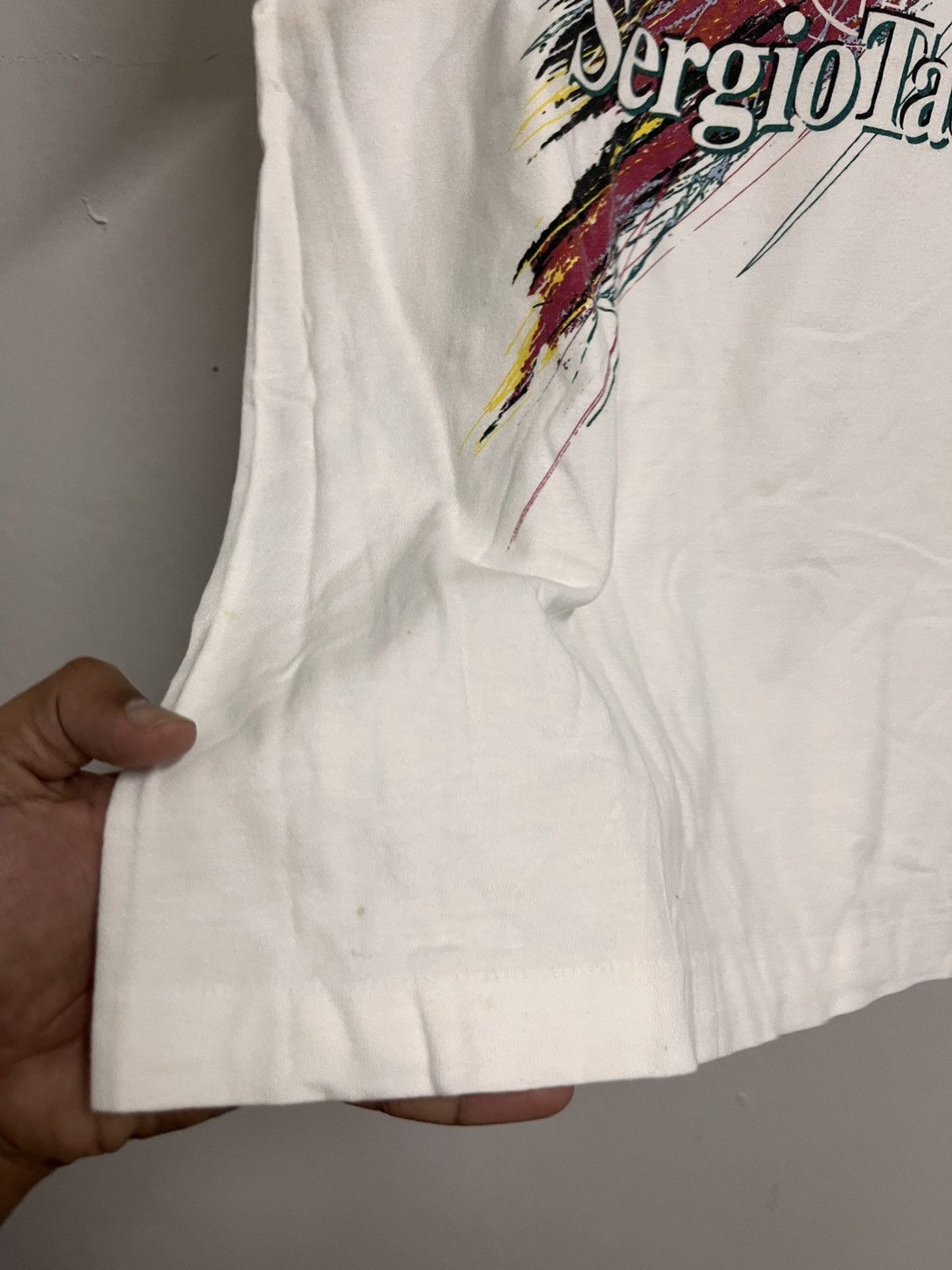 Vintage 90s Sergio Tacchini Abstract T Shirts in White, Men's (Size M) — image 5 of 6