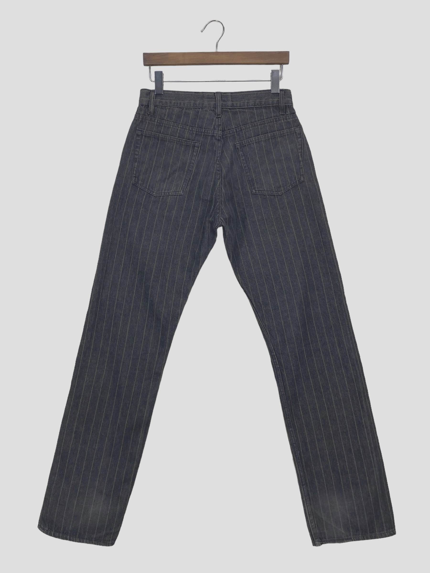 Japanese Brand Root Three Jeans Stripes Hickory Skateboard Pants Size US 29 - 1 Thumbnail