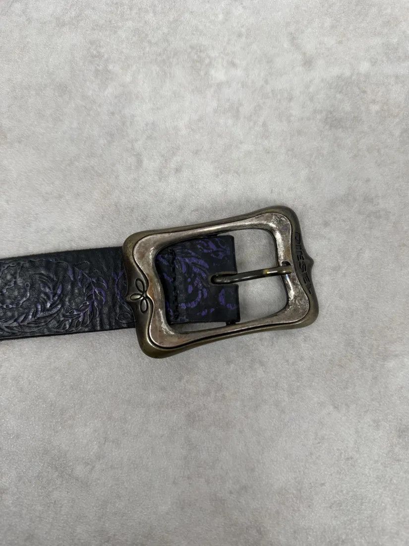 Diesel Diesel Black Embroidered Purple & Pink Pattern Belt Size ONE SIZE - 4 Thumbnail