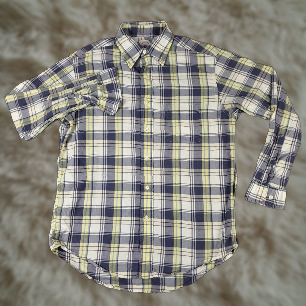 Brooks Brothers Brooks Brothers Shirt Mens Medium Blue Plaid Button-Up Long Sleeve Size US M / EU 48-50 / 2 - 1 Thumbnail