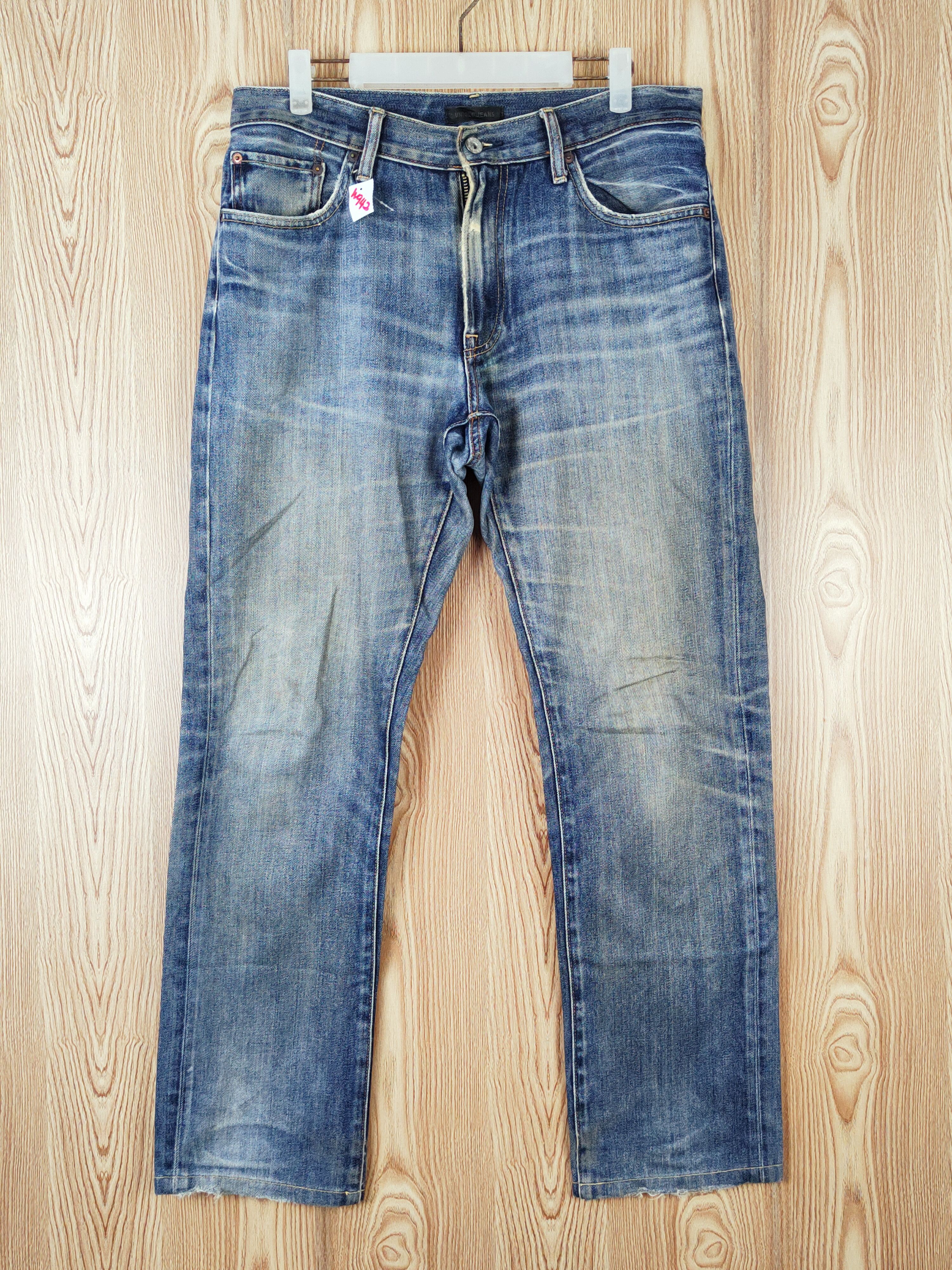 Uniqlo fabric by kaihara Faded Distressed Ripped Jeans #W942
