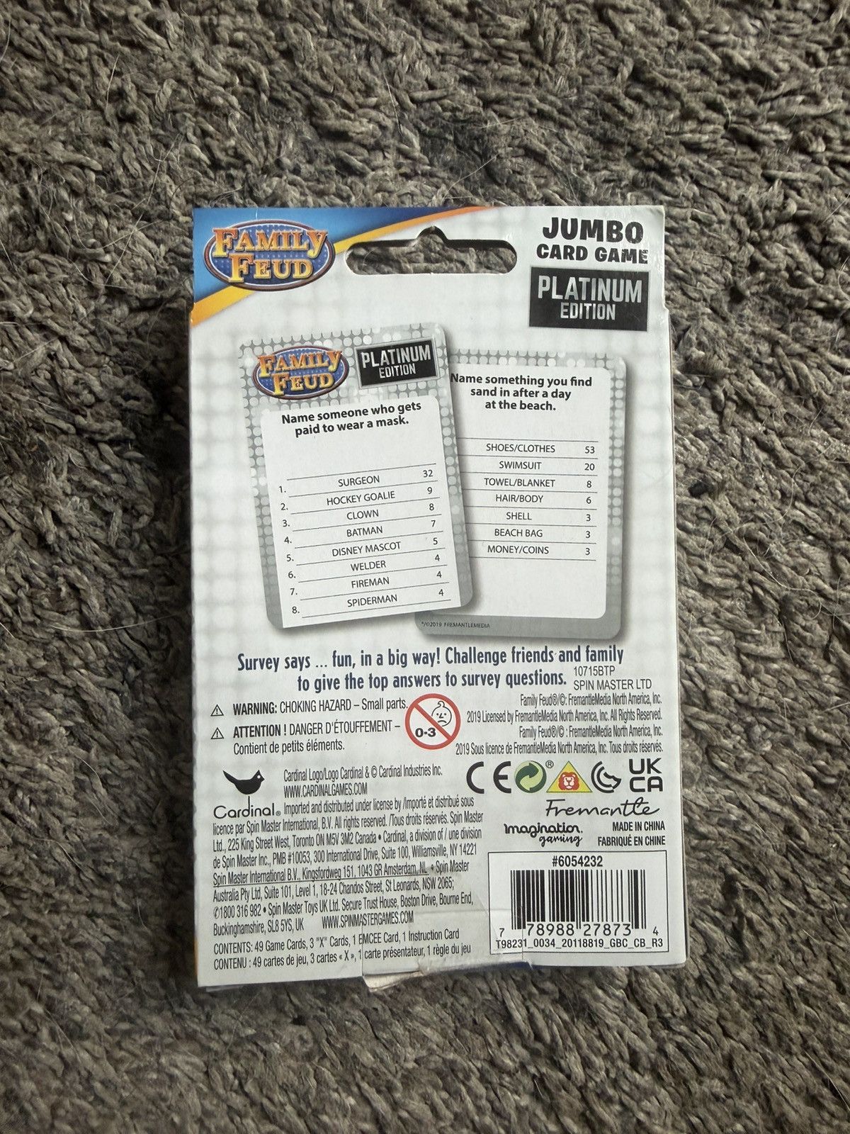 Hypebeast 2019 Family Feud Jumbo Card Game Platinum Edition Size ONE SIZE - 2 Thumbnail