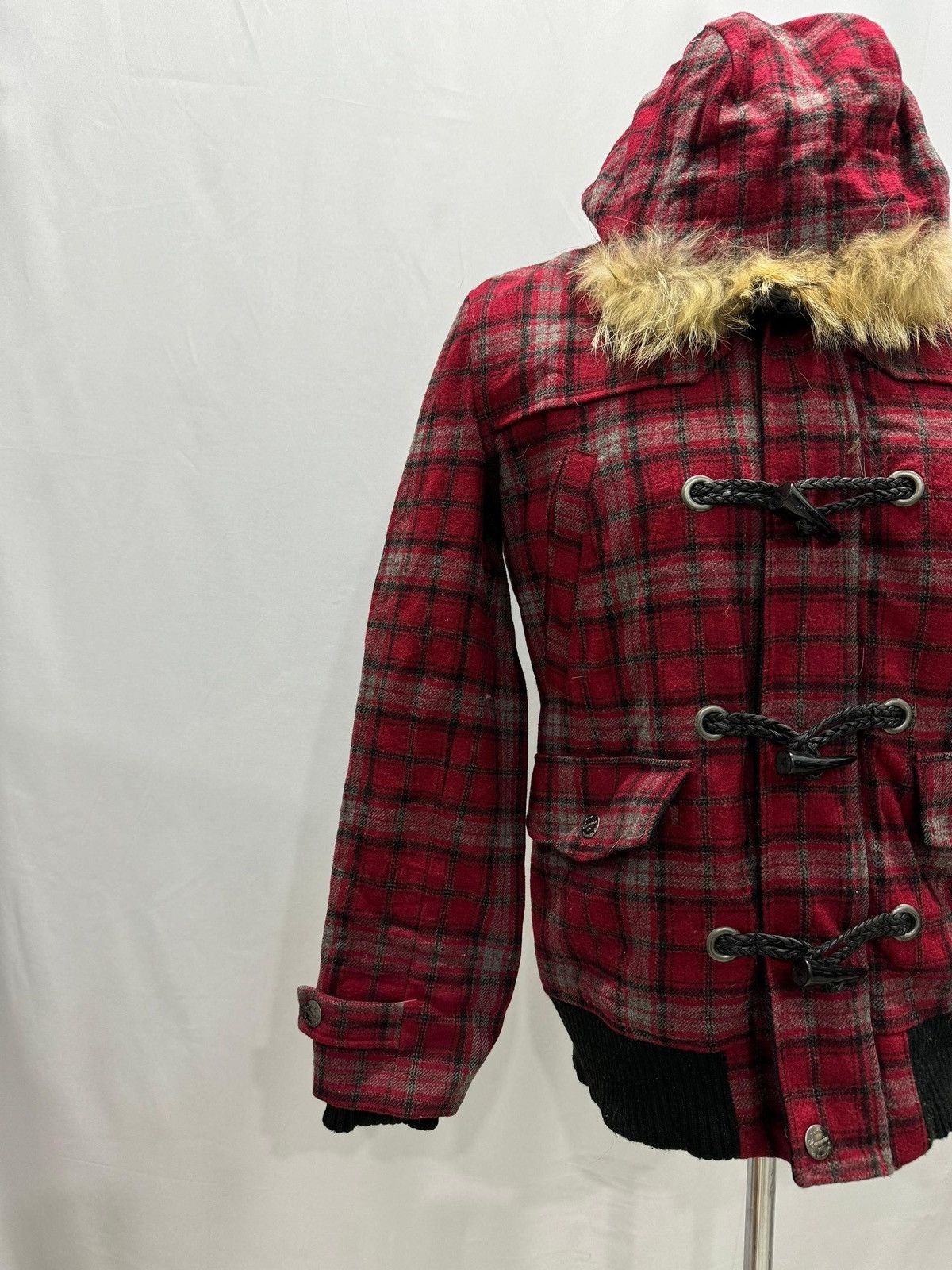 Japanese Brand Ceronias Women's Checked Jacket Duffle Coat/ Jacket Size M / US 6-8 / IT 42-44 - 4 Thumbnail