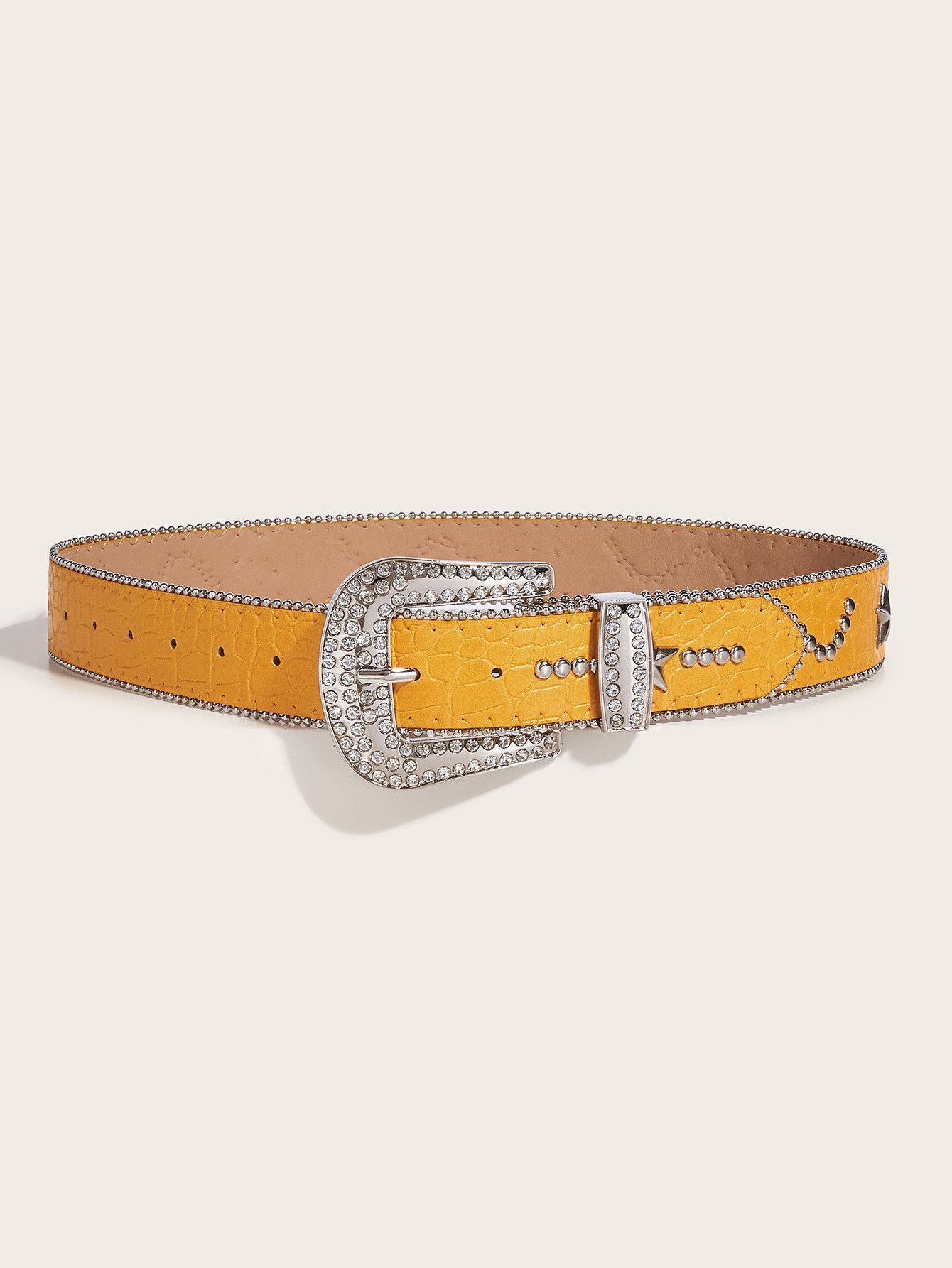 Japanese Brand × Vintage Yellow pop star studded belt Size ONE SIZE - 2 Thumbnail