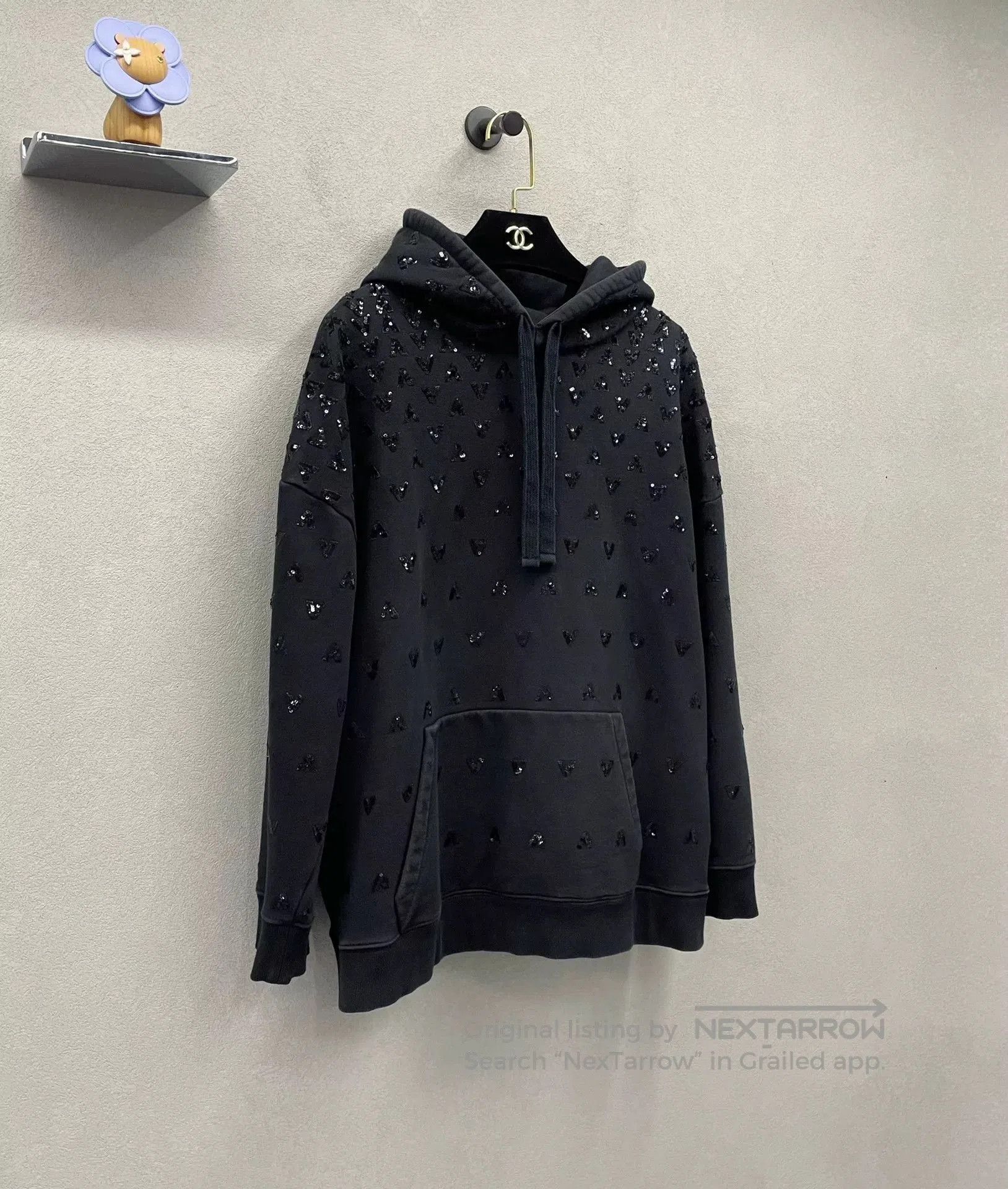 Valentino Valentino Black Sequin Embroidered Hoodie. Size XS / US 0-2 / IT 36-38 - 3 Thumbnail