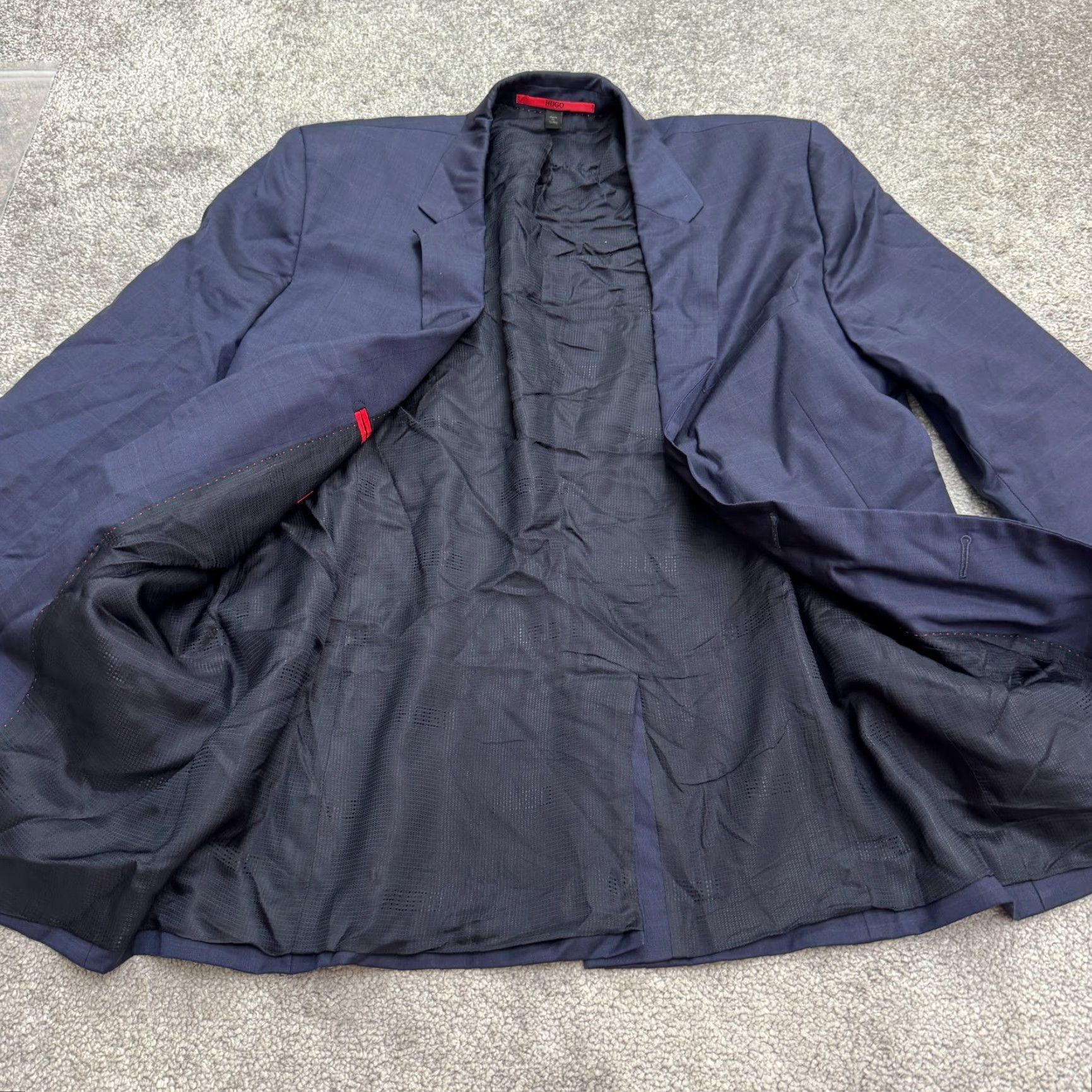 Hugo Boss HUGO BOSS Super100 Virgin Wool Slim Fit Blazer Jacket Mens 40R Navy Blue Size 40R - 4 Thumbnail
