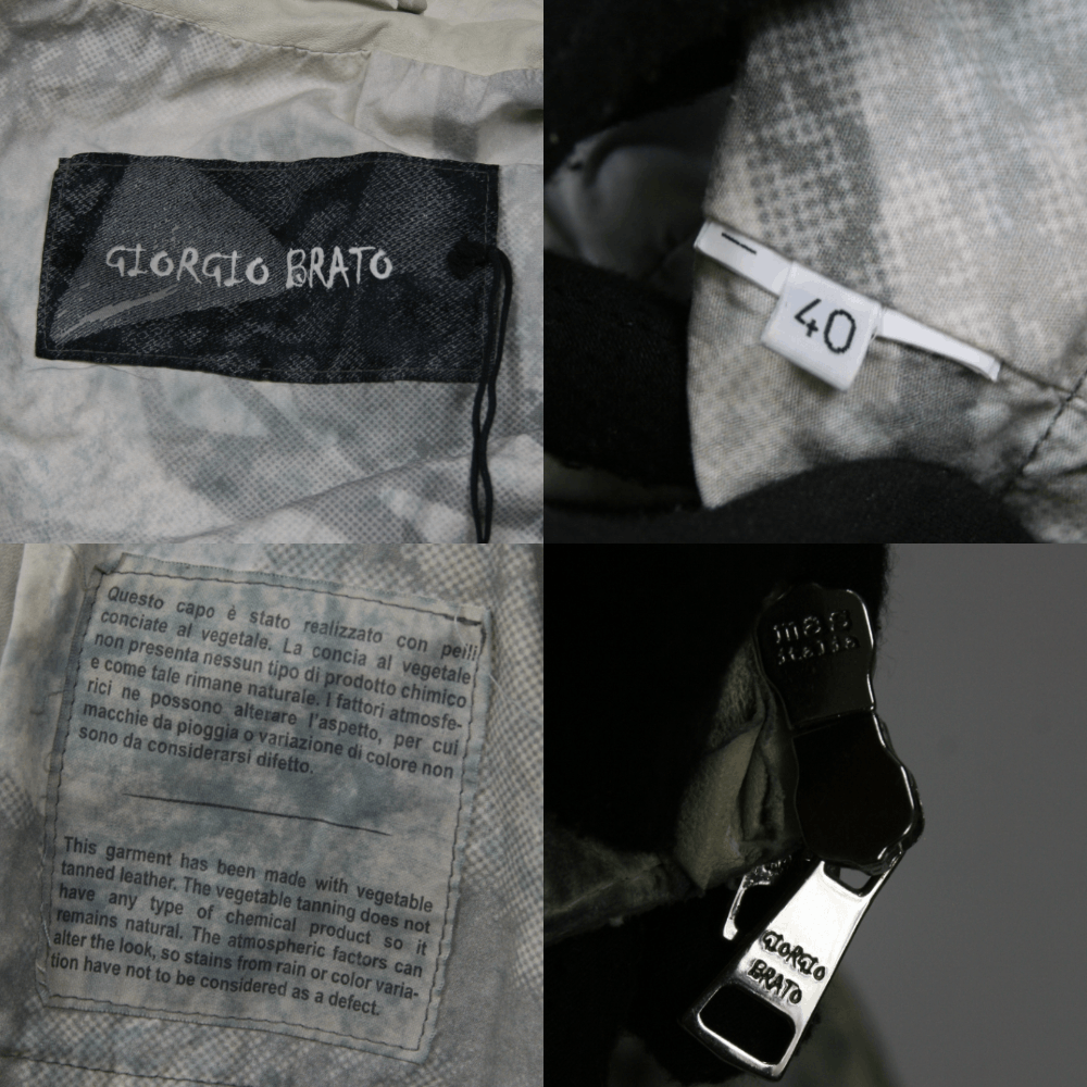 Giorgio Brato Vegetable Tanned Leather Avant Garde Biker Jacket Size S / US 4 / IT 40 - 10 Thumbnail
