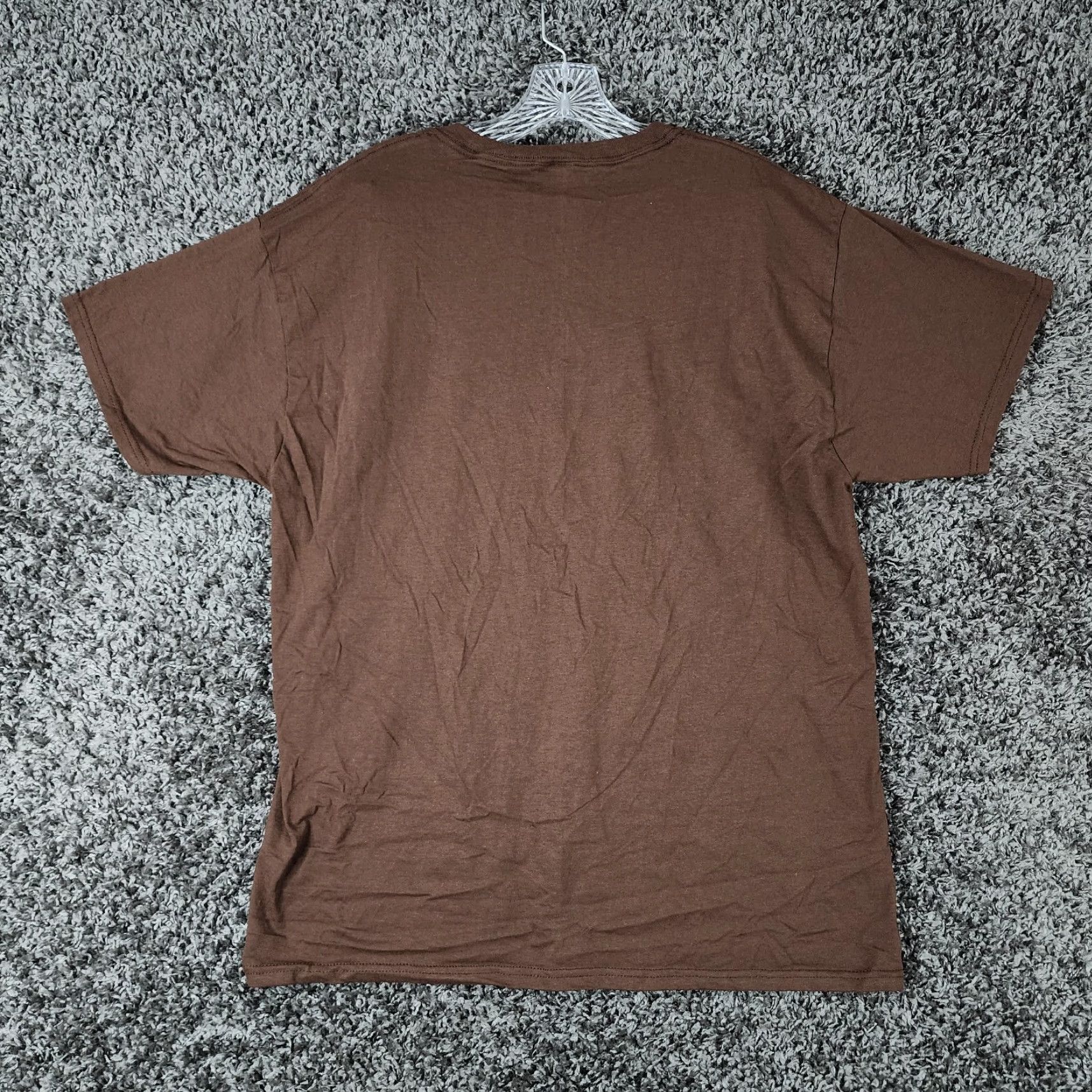 Fruit Of The Loom VINTAGE Fruit of the Loom Scary Scarecrow T-Shirt Brown Short Sleeve Mens L Graphic Tee Size L Size US 33 - 5 Thumbnail