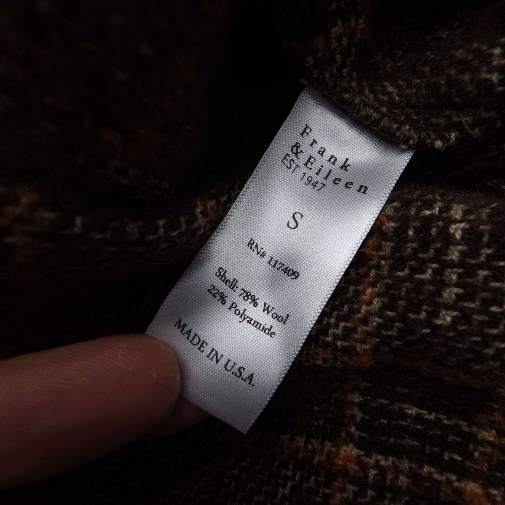 Frank & Eileen VINTAGE Frank & Eileen Gavin Wool Shirt Jacket Womens Small Plaid Oversized Lagenlook Adult Small Brown Polo Ecology? Size S / US 4 / IT 40 - 4 Thumbnail