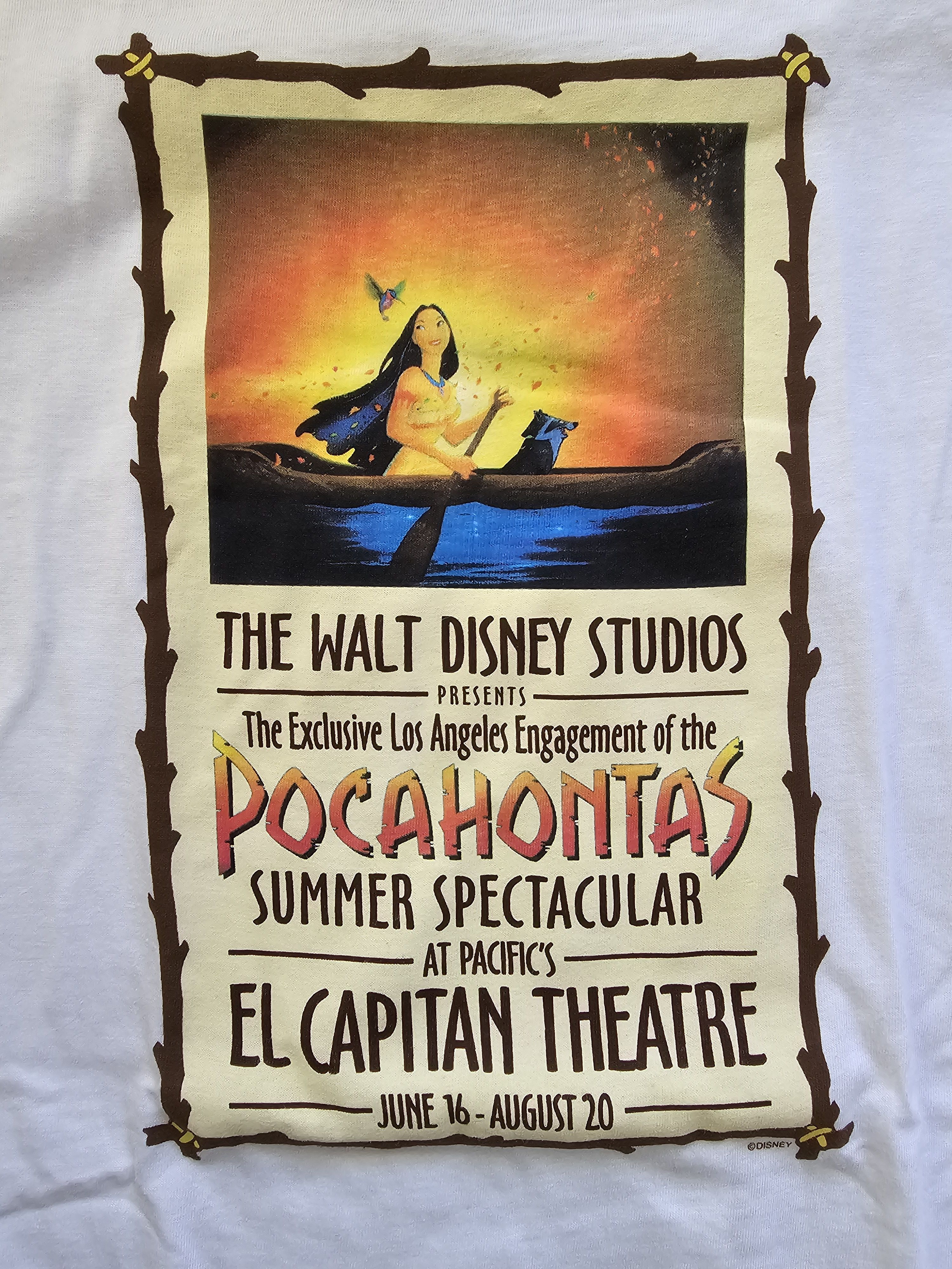 Disney Vintage 1995 Pocahontas Movie Premier Tee Size US XL / EU 56 / 4 - 3 Thumbnail