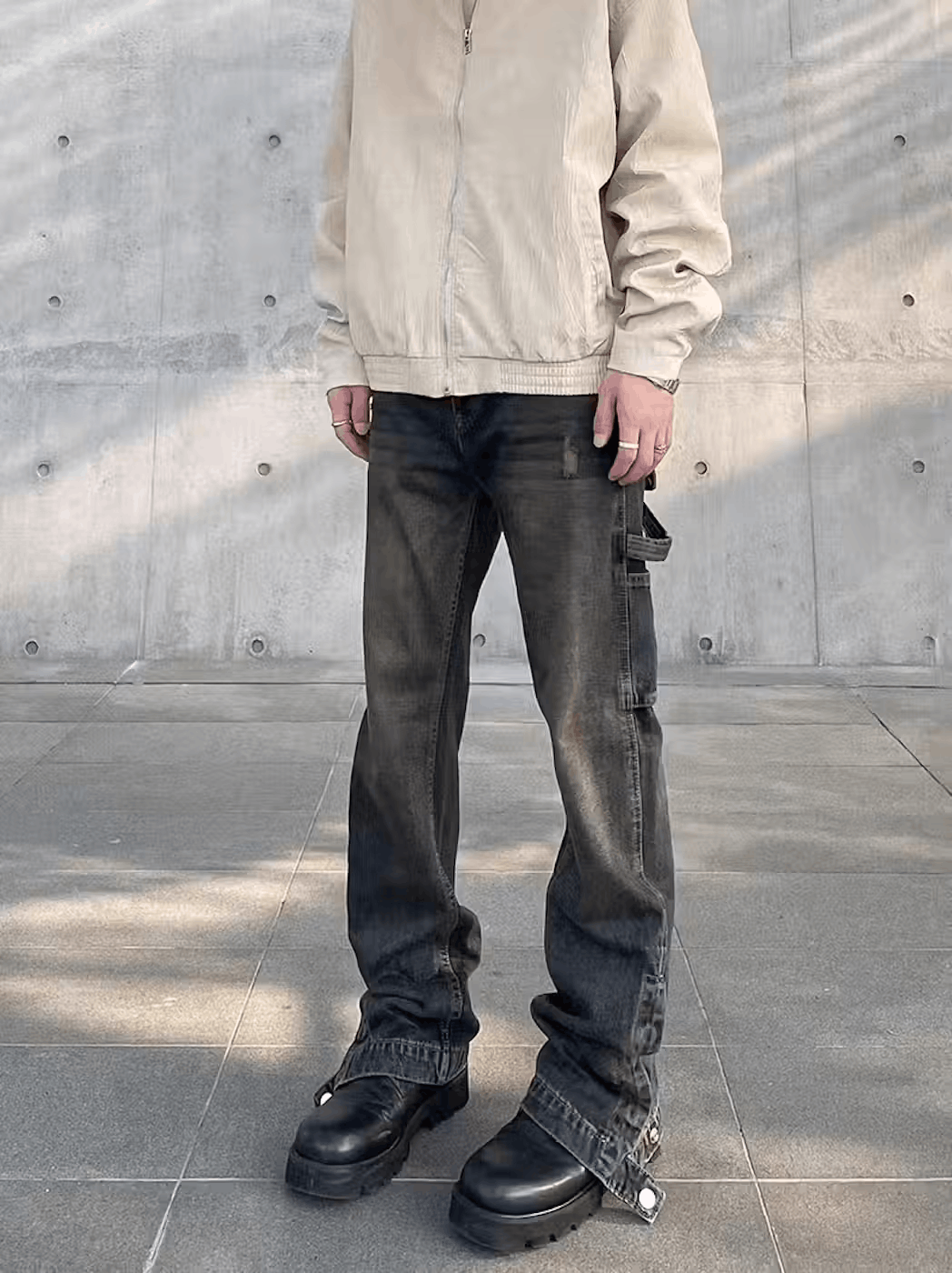 Japanese Brand × Jean Aged washed yellow clay straight leg jeans Size US 34 / EU 50 - 1 Thumbnail