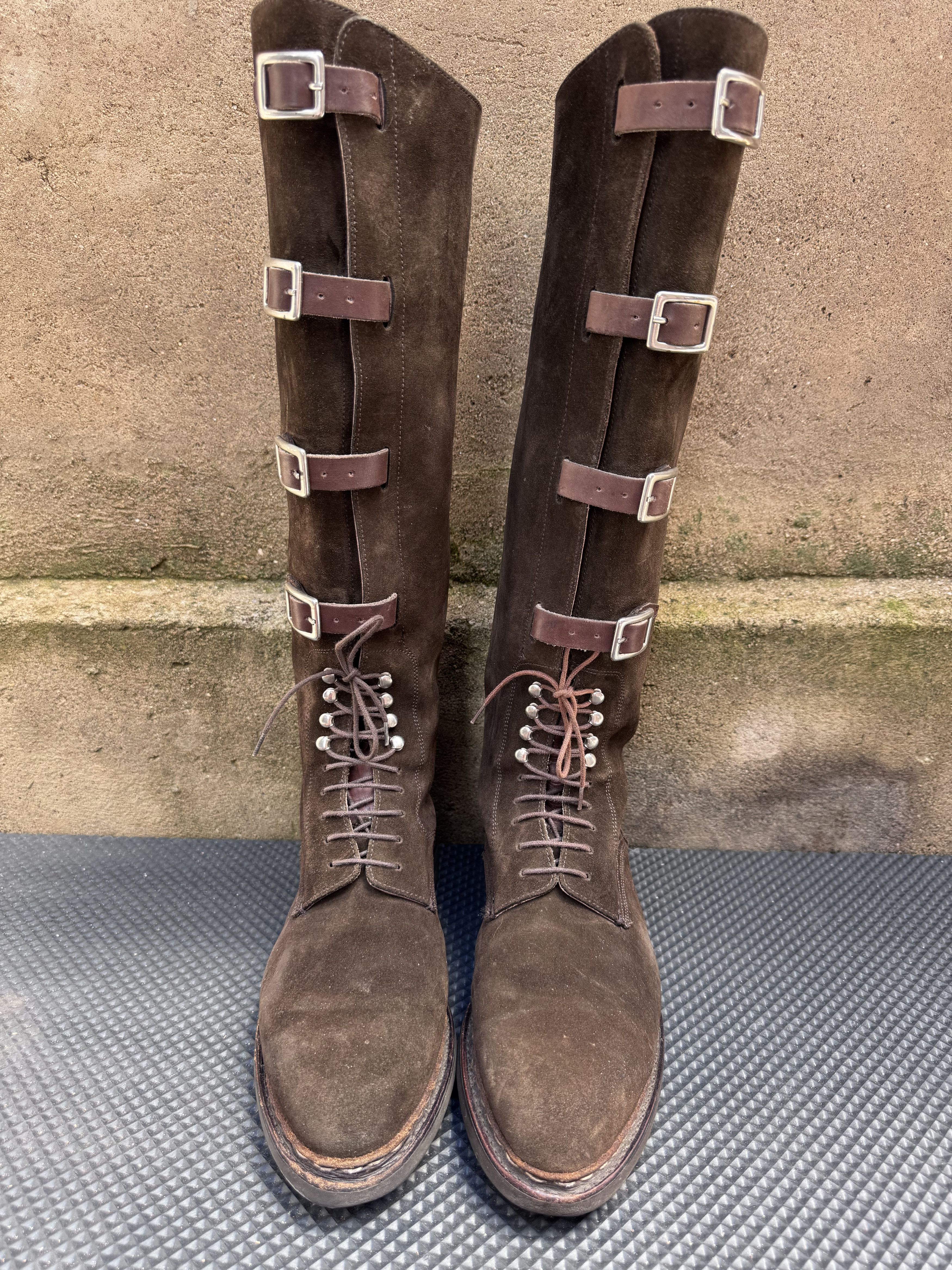 Heschung RARE Heschung Suede Tall Knee High Riding Equestrian Buckle Size US 8.5 / IT 38.5 - 2 Thumbnail