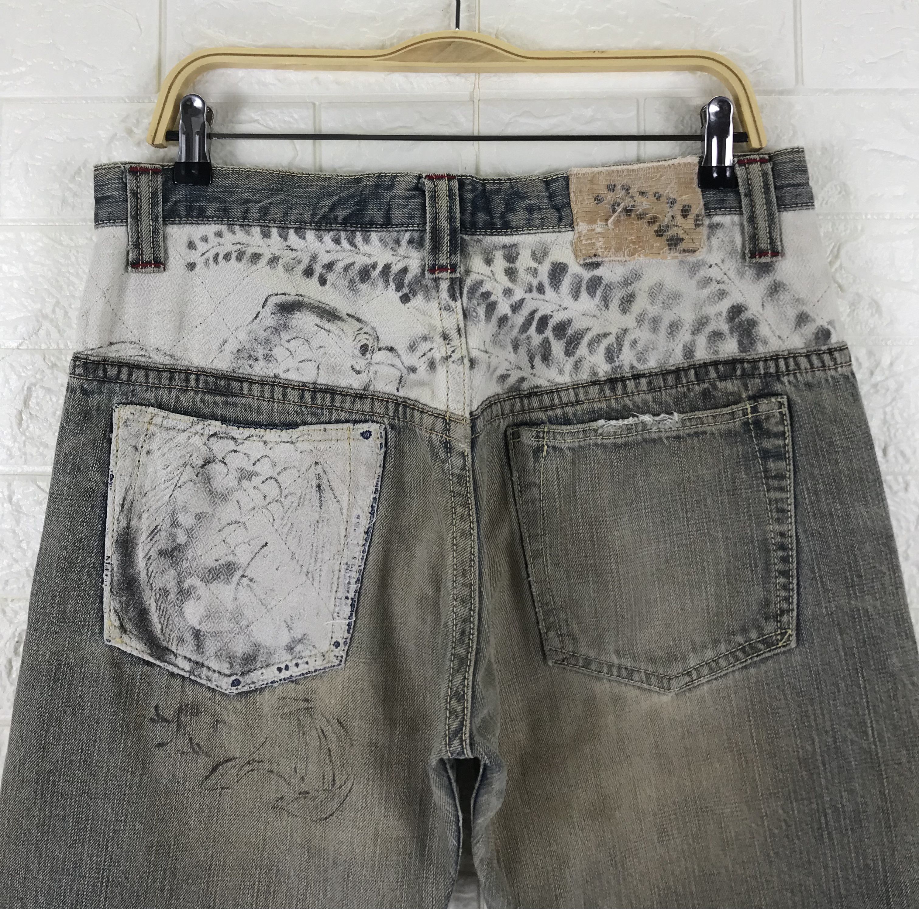 Mizra Jeans Kyoto Vintage Japanese Mizra Mud Washed Sashiko Distressed Jeans Size US 32 / EU 48 - 2 Thumbnail