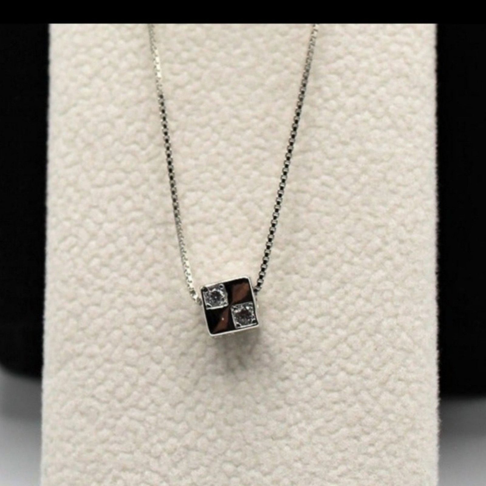 Other Square Cube Pendant Necklace Minimalist Silver 925 NWT Size ONE SIZE - 11 Thumbnail